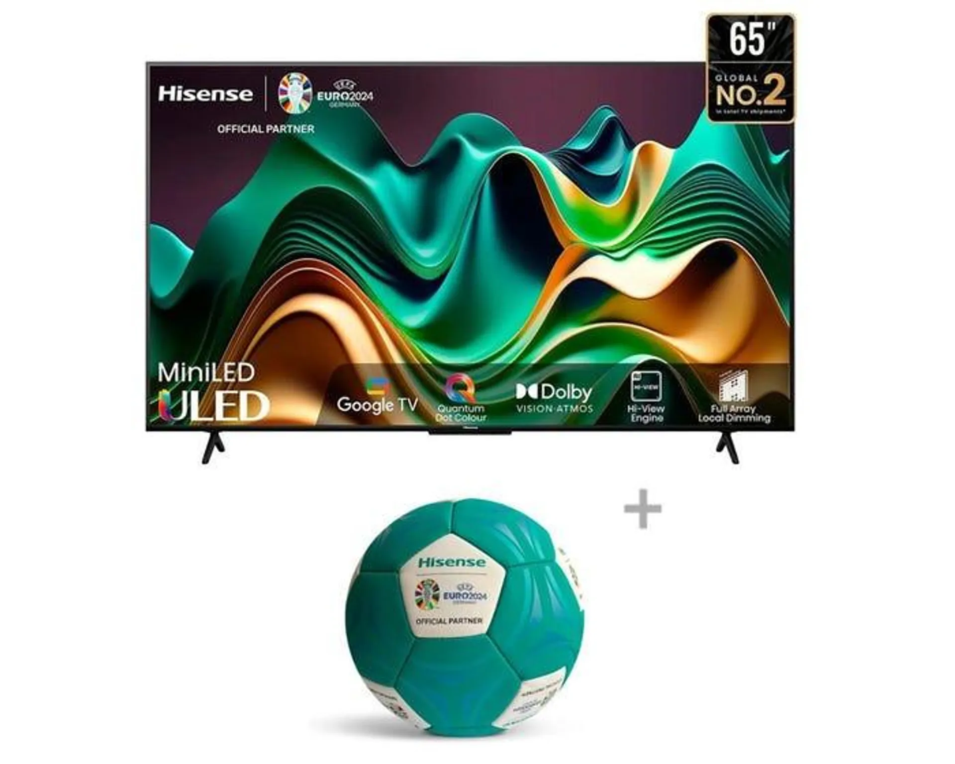 Televisor Hisense Smart TV 65" ULED 4K UHD 65U6N + PELOTA HISENSE - EURO 2024