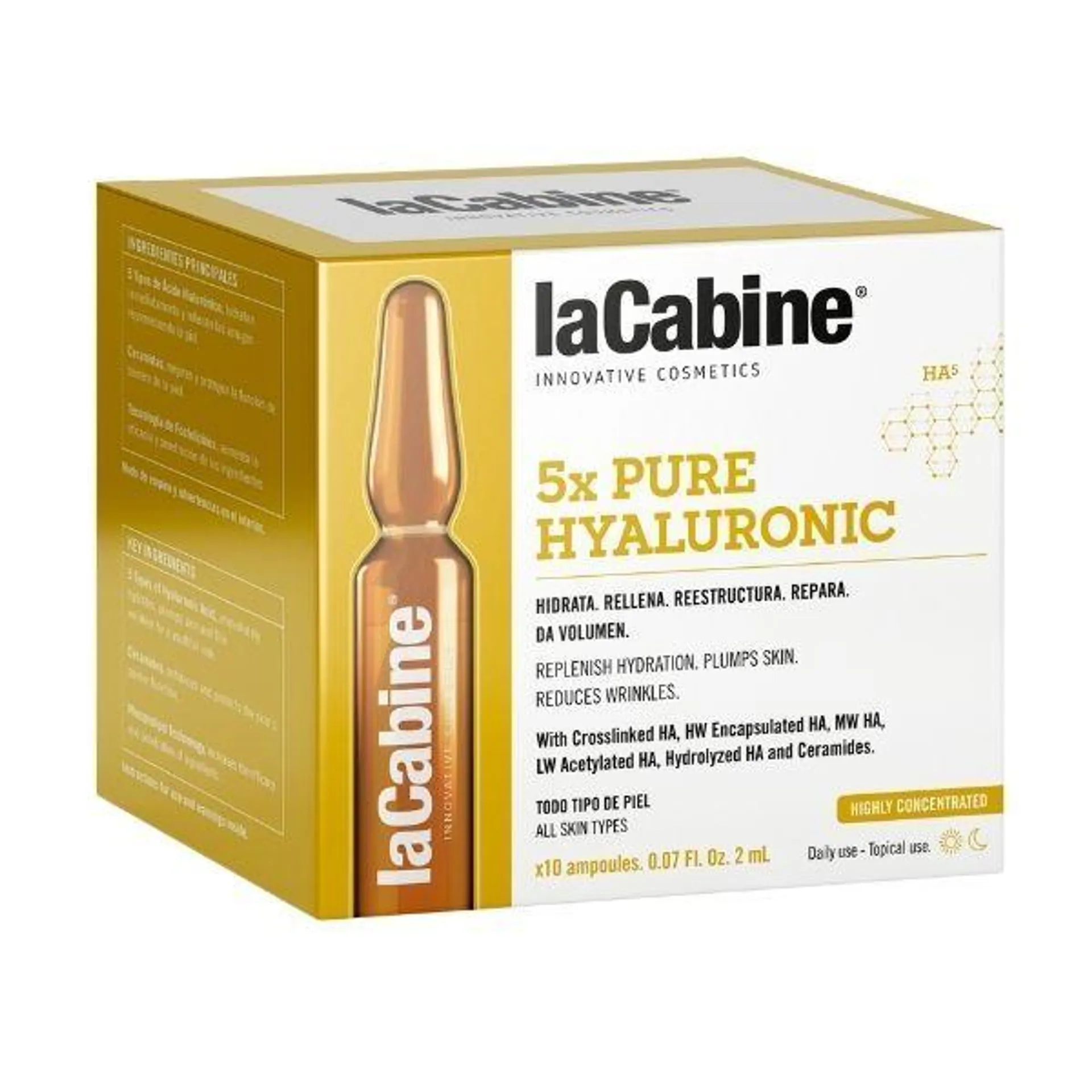 Ampollas Facial LaCabine 5x Pure Hyaluronic - Caja 10 UN