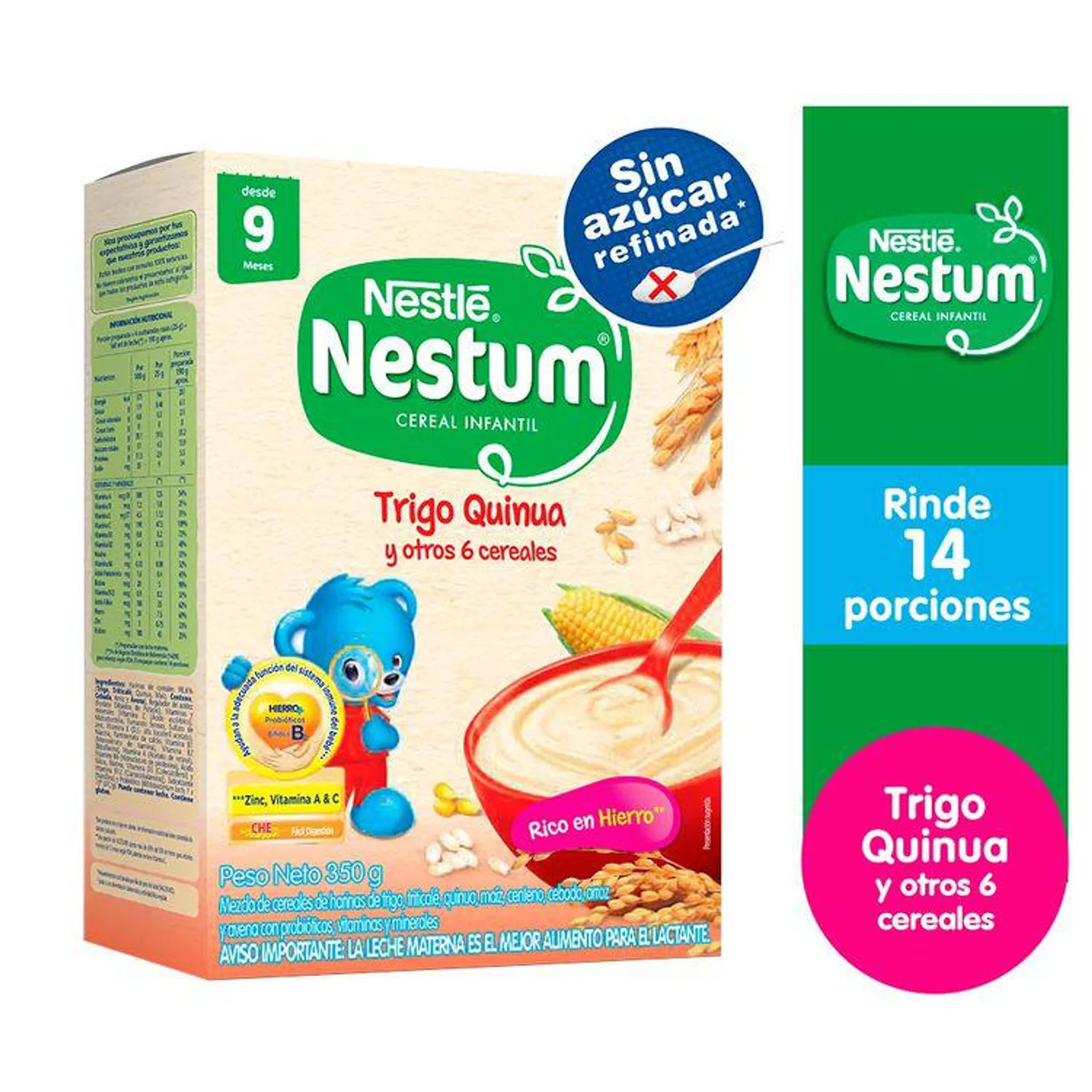 Cereal Infantil en Polvo Nestum Trigo Quinua y Otros 6 Cereales 350g