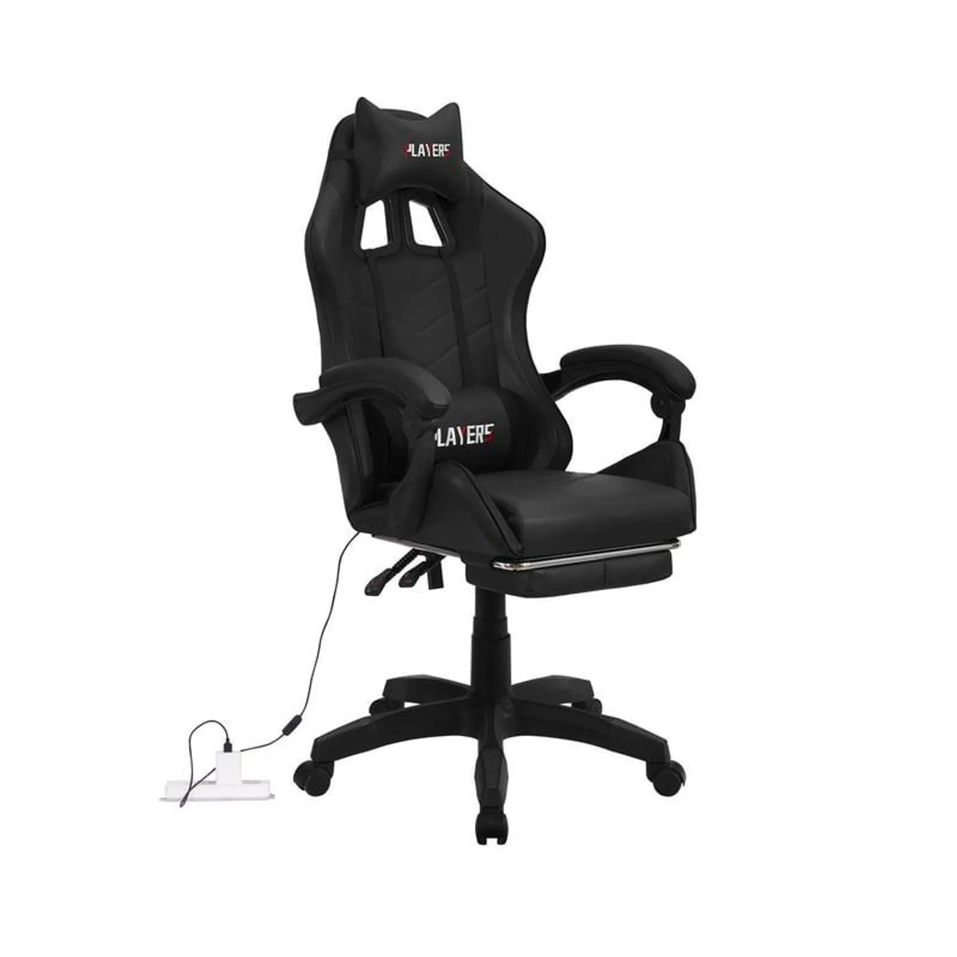 Silla Gamer Reclinable Con Masajeador Black