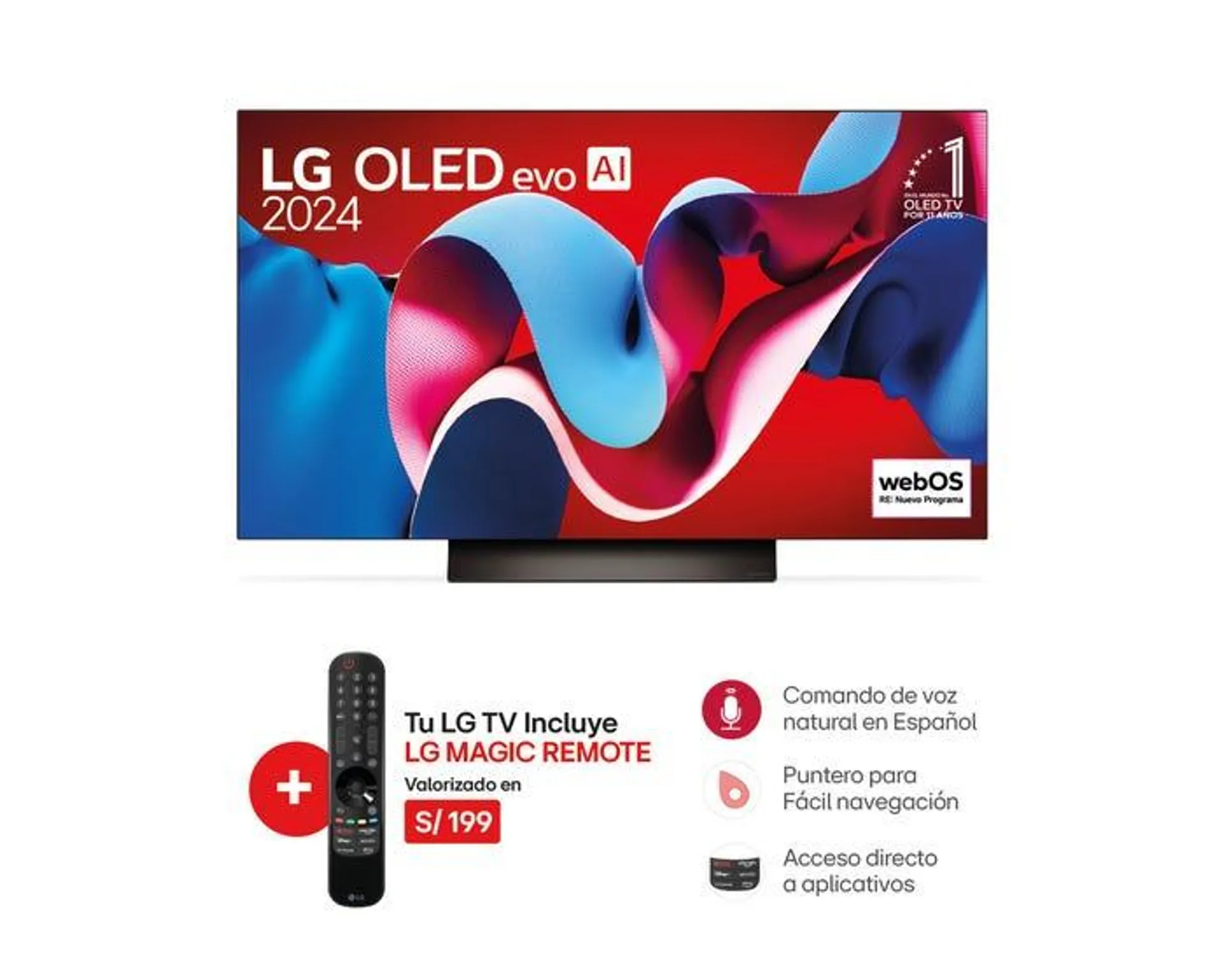 Televisor LG Smart TV 48" OLED 4K UHD OLED48C4PSA