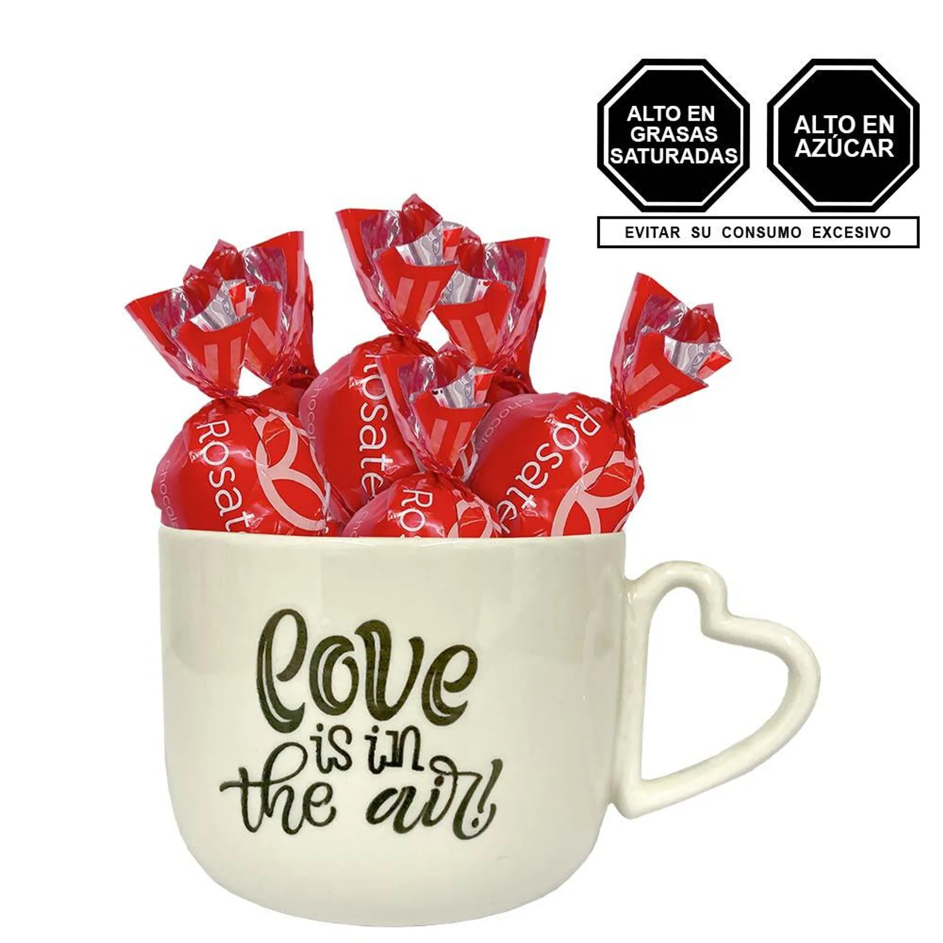 Taza Love is in The Air con Chocolates Cacaosuyo