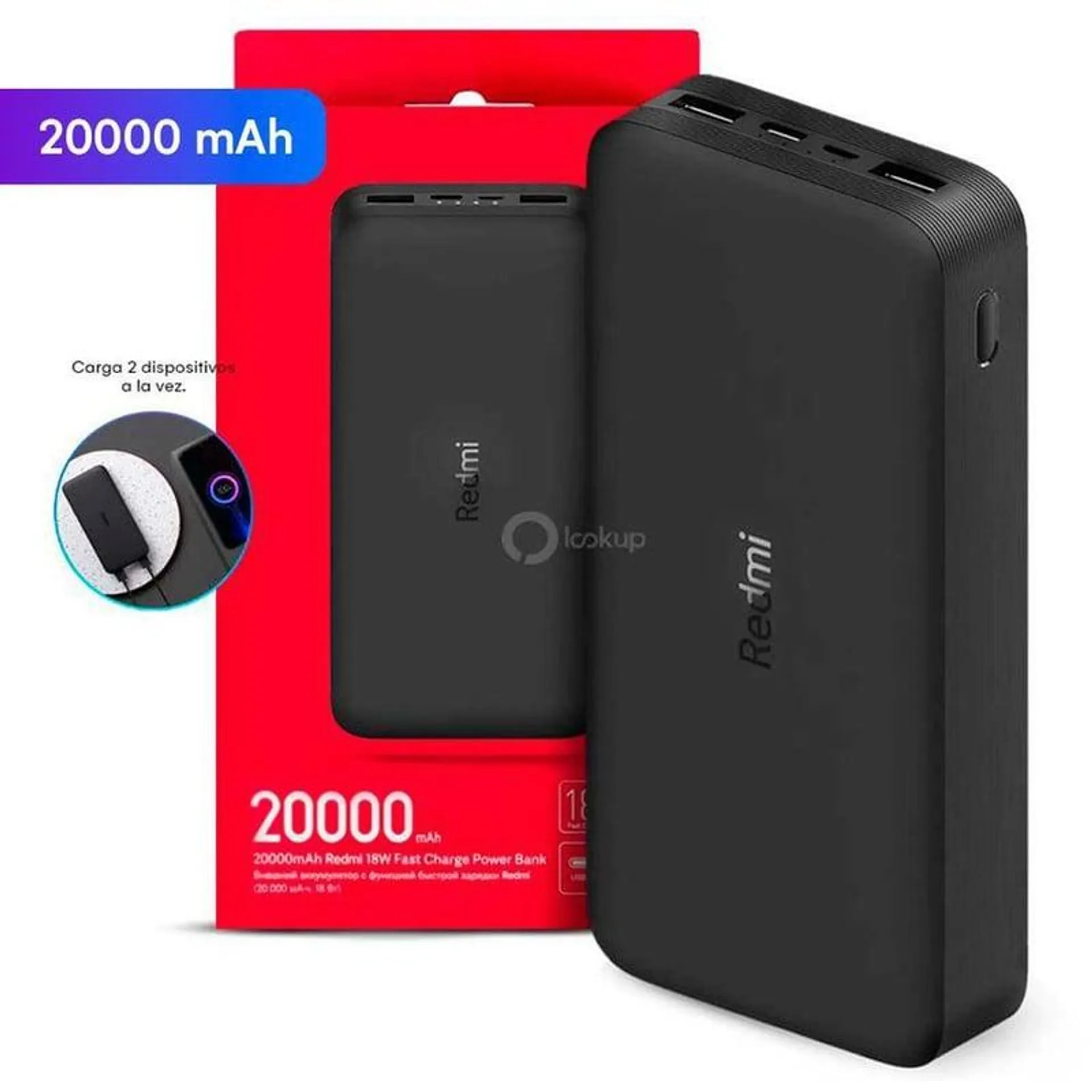 Power Bank Xiaomi 20000mah 18W Carga Rapida - Negro