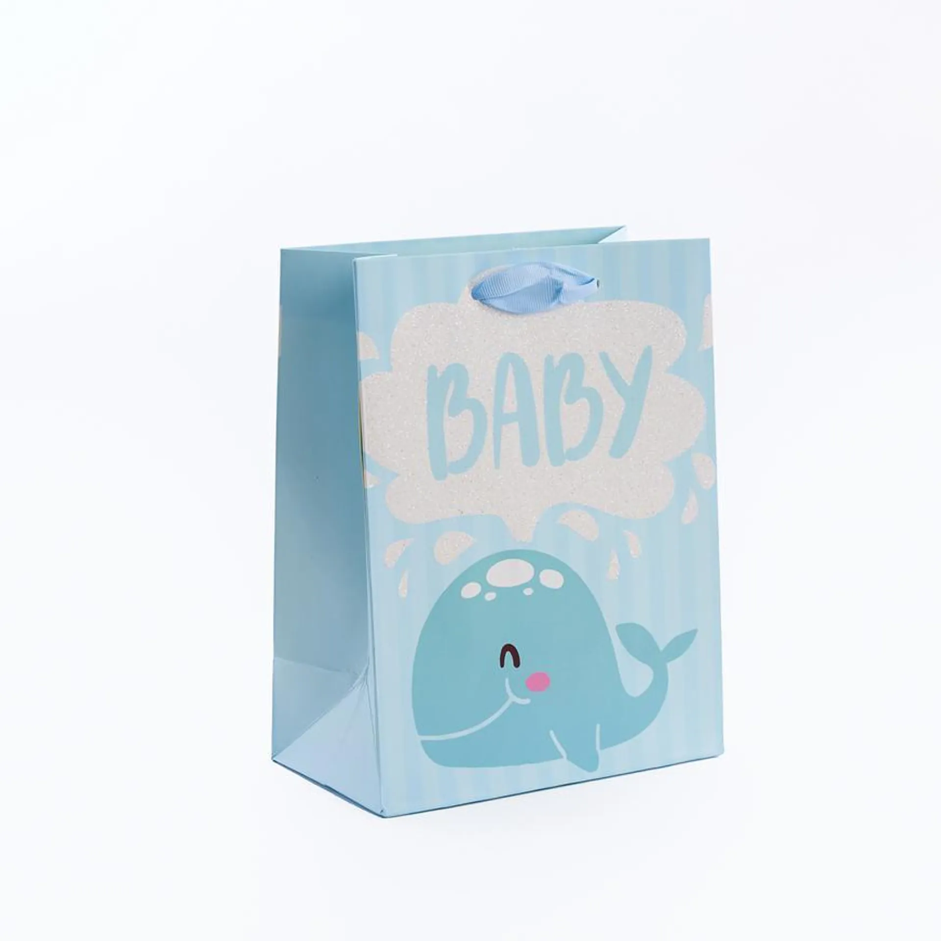 Bolsa Regalo Especial Extra Grande Baby Sky Blue Glitter