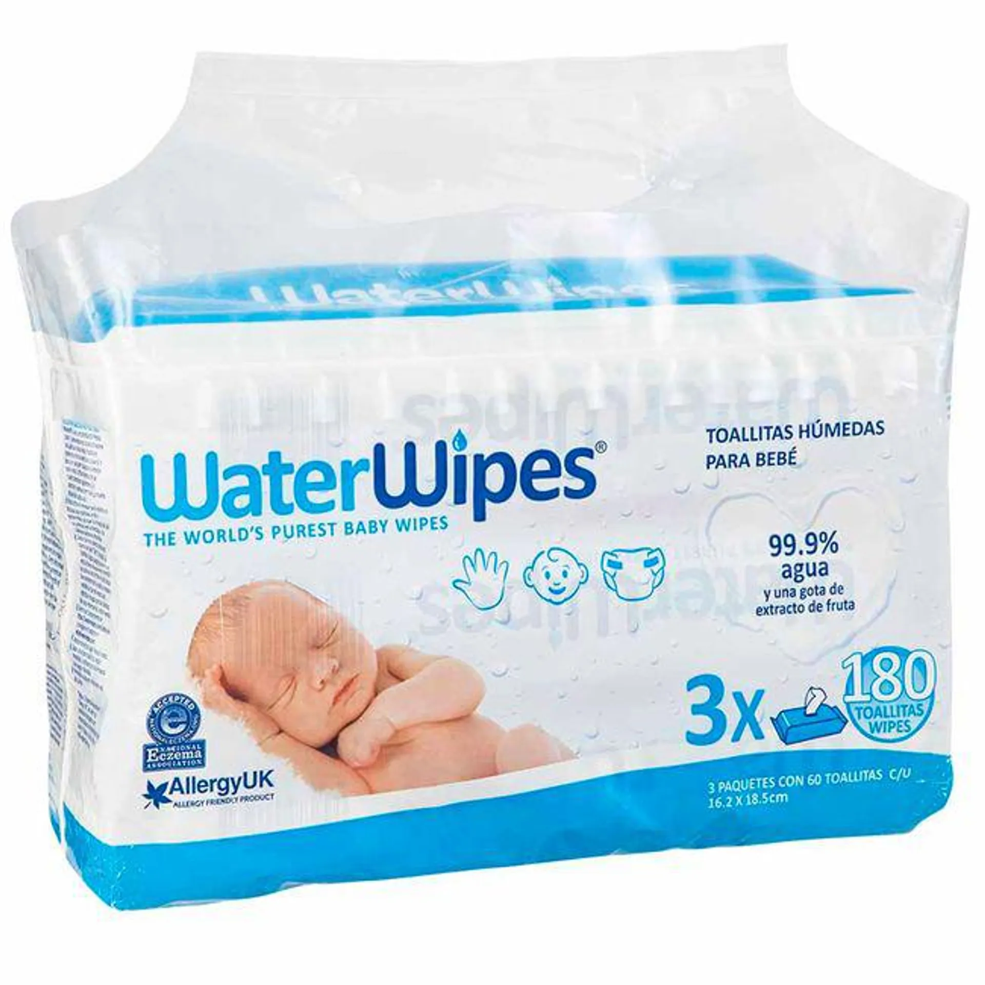 Toallitas Húmedas WATERWIPES Paquete 180un x 3un