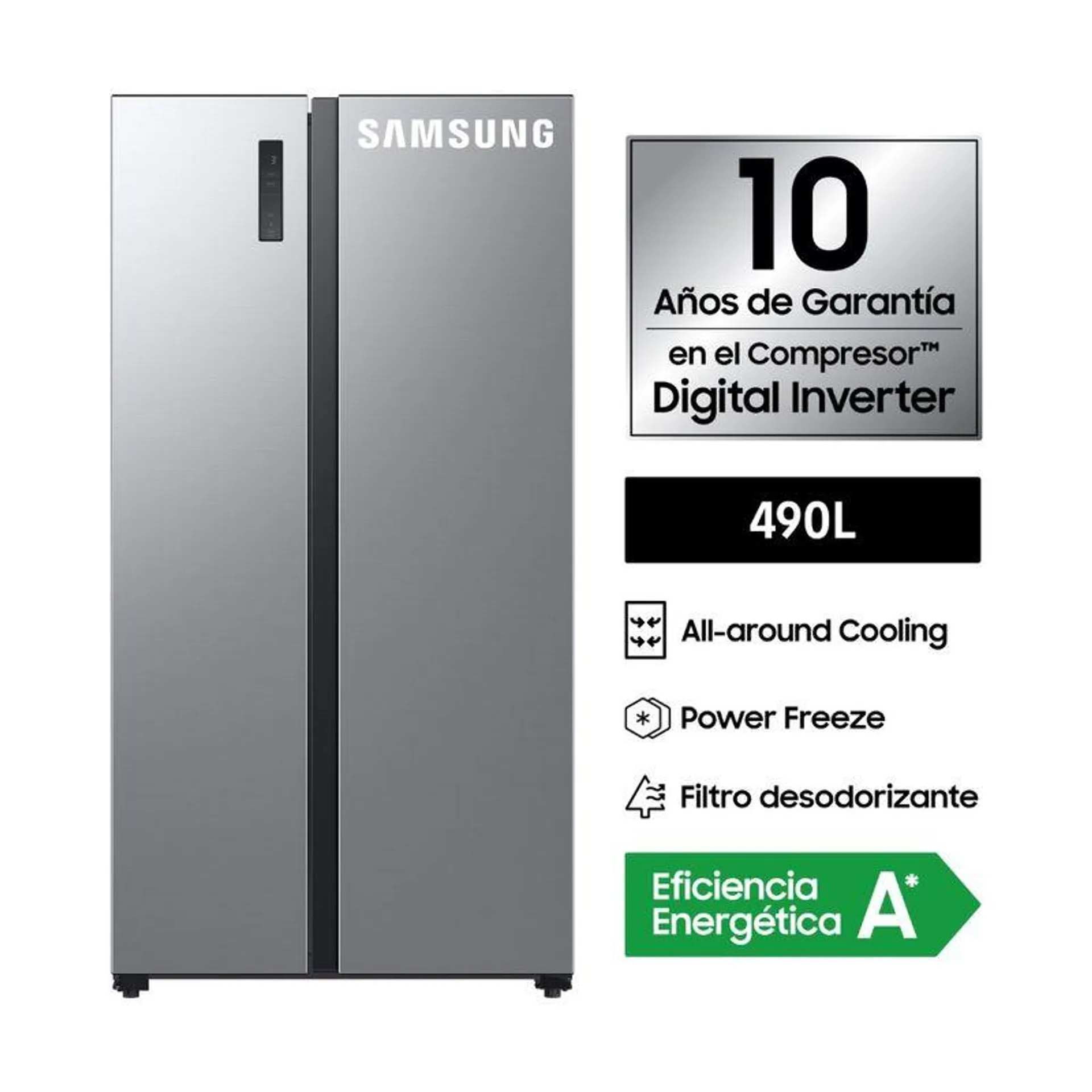 Refrigeradora Samsung SBS 490L RS52B3000M9/PE