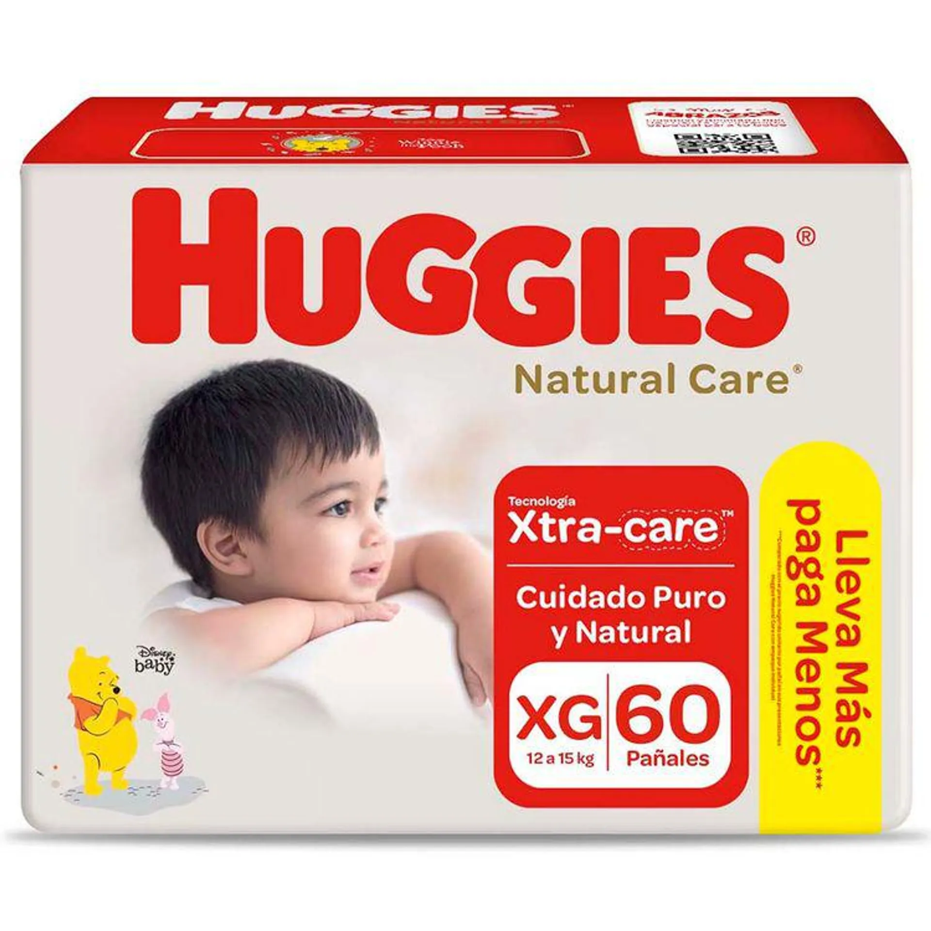 Pañales Huggies Natural Care Talla XG 60un