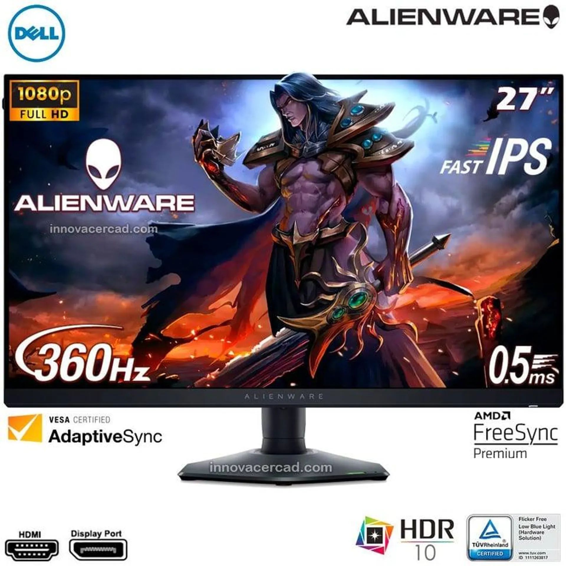 Monitor Alienware AW2724HF 27 Fast IPS, 360hz, 0.5MS, FreeSync Premium