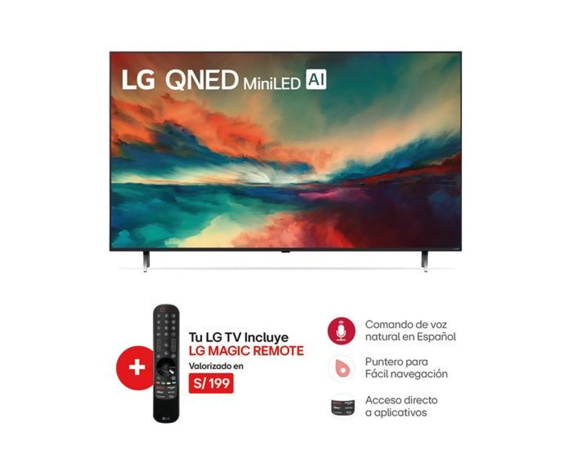 Televisor LG QNED Mini LED 4K ThinQ AI Smart 65" 65QNED85SRA