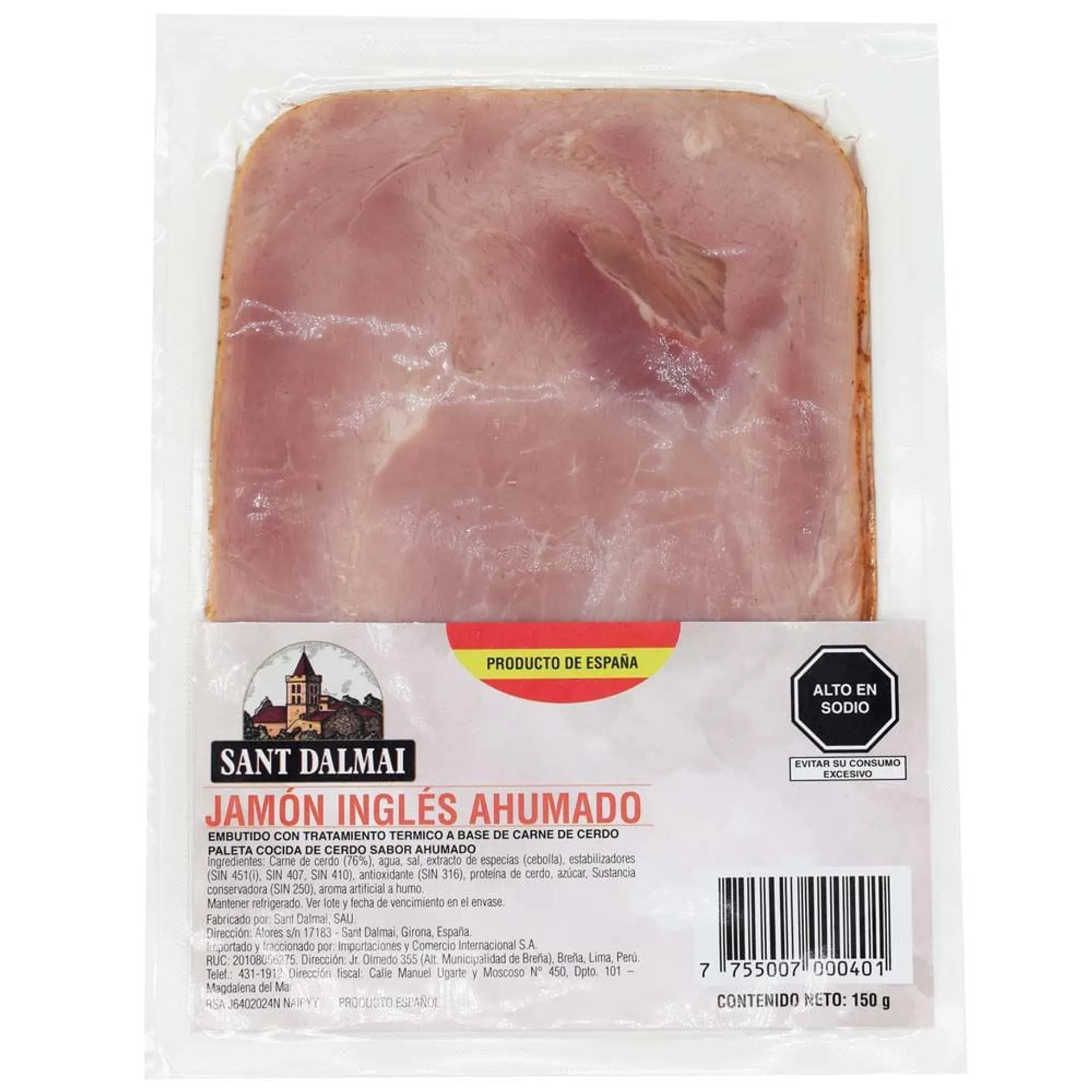 Jamón Ingles Ahumado SANT DALMAI Paquete 150g