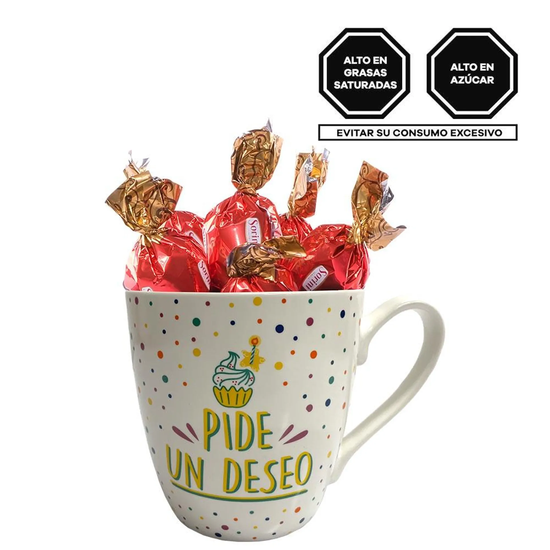 Taza Pide un Deseo con Bombones Sorini