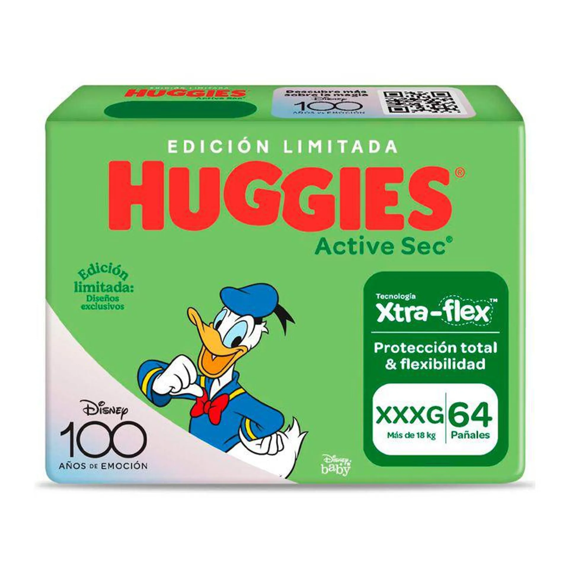 Pañales Huggies Active Sec XXXG 64un