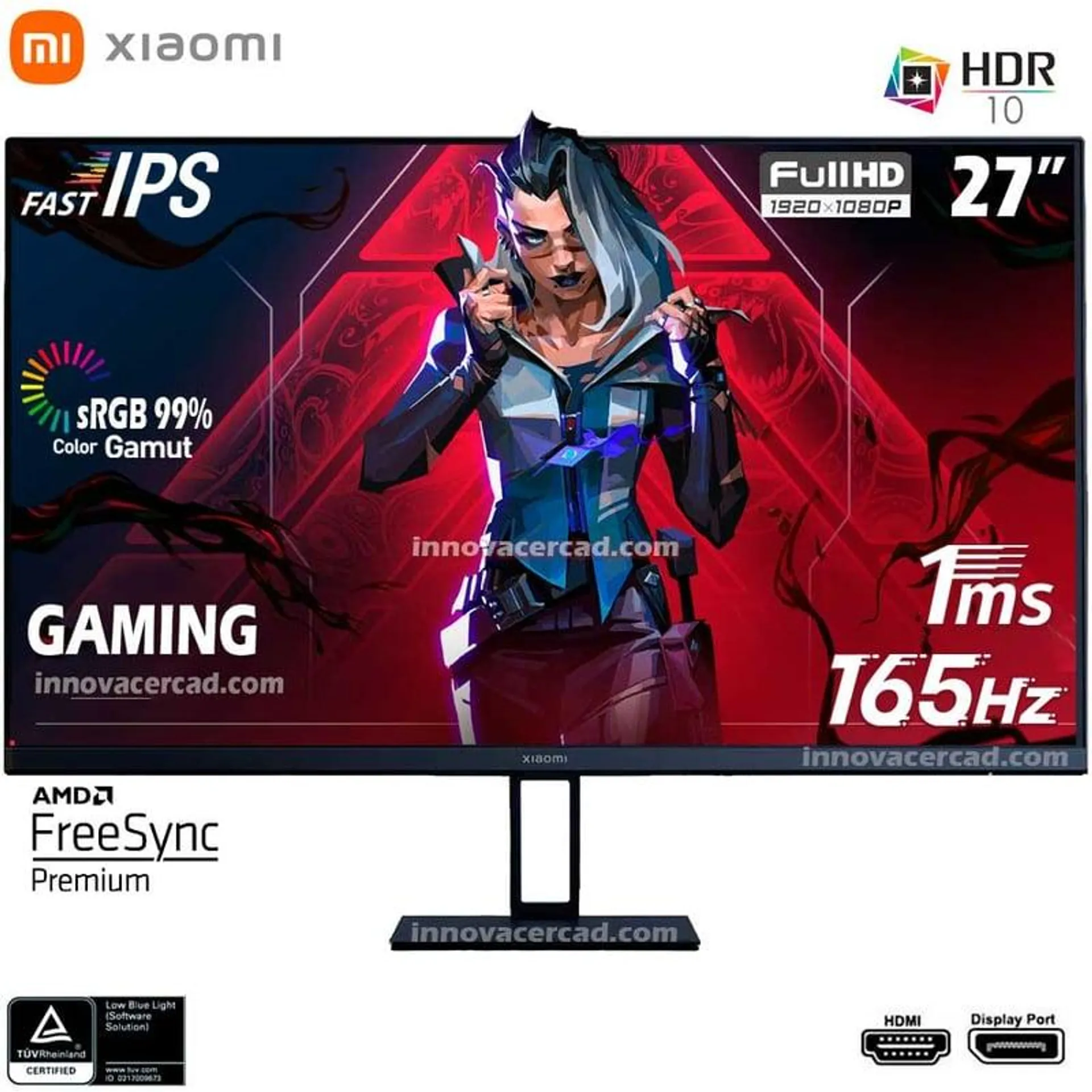 Monitor Xiaomi G27I 27 FHD IPS 165hz 1ms HDR10 AMD FreeSync Premium