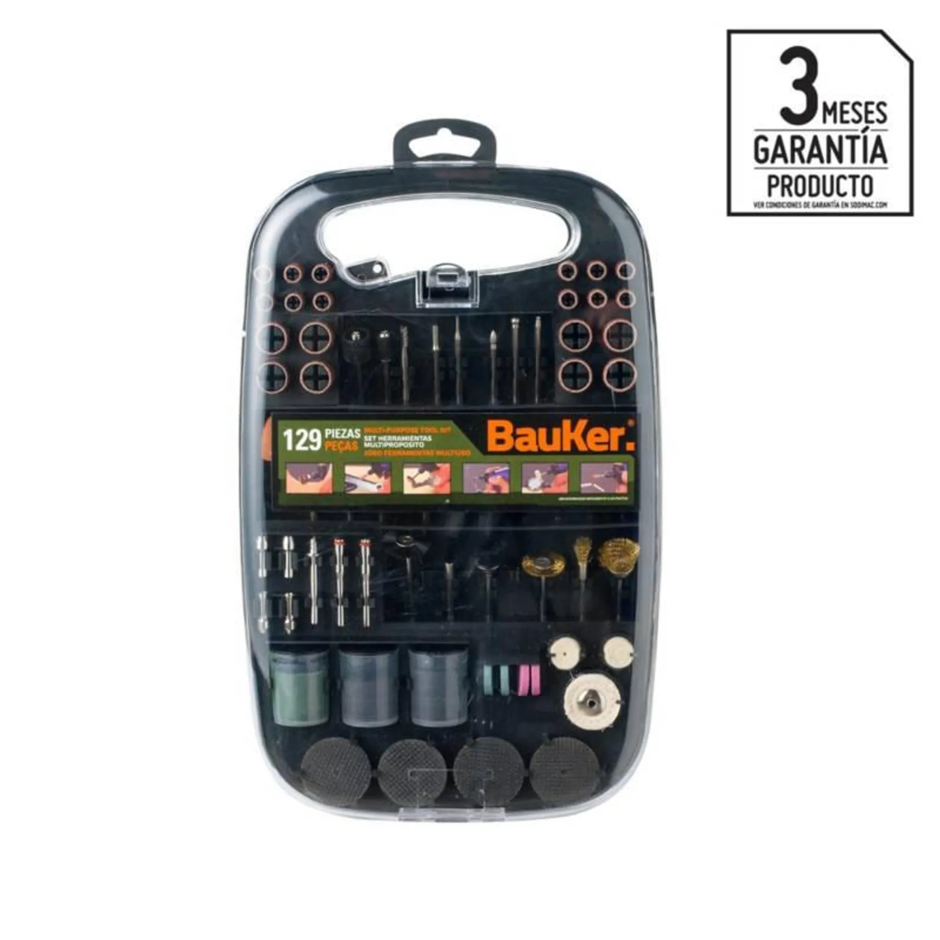 Kit de Accesorios Multipropósito 129 Piezas Bauker