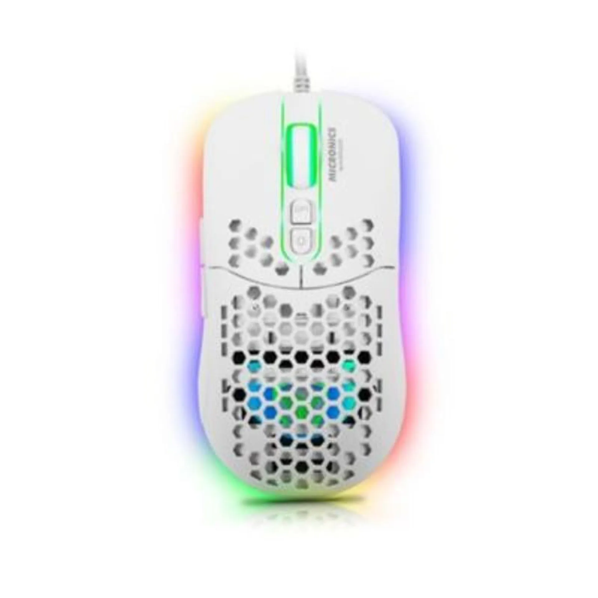 Mouse Gamer RGB 7200DPI Blanco MICRONICS WARRIOR GM827