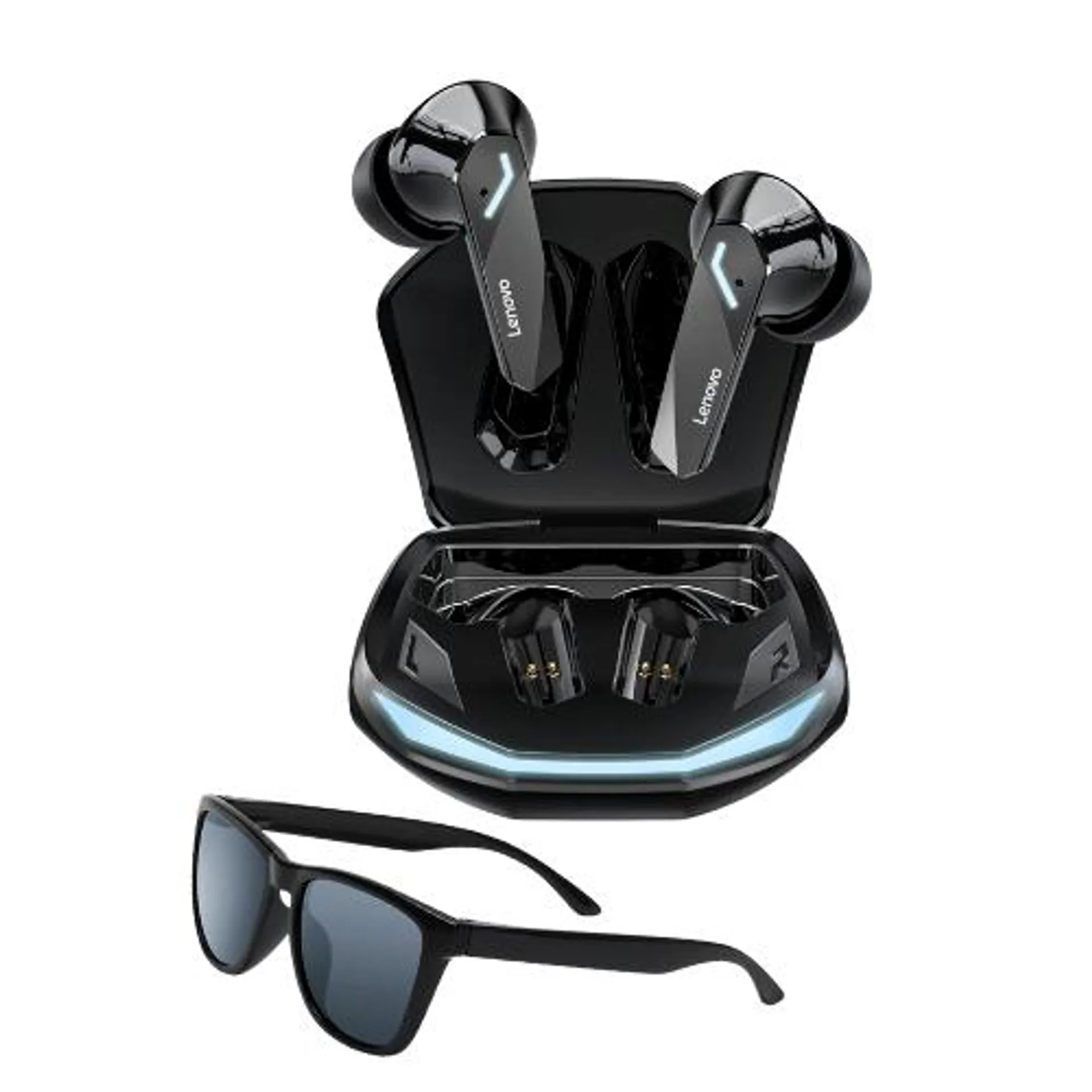 Audífono Inalámbrico Lenovo Gm2 Pro Negro + lentes de sol clasico