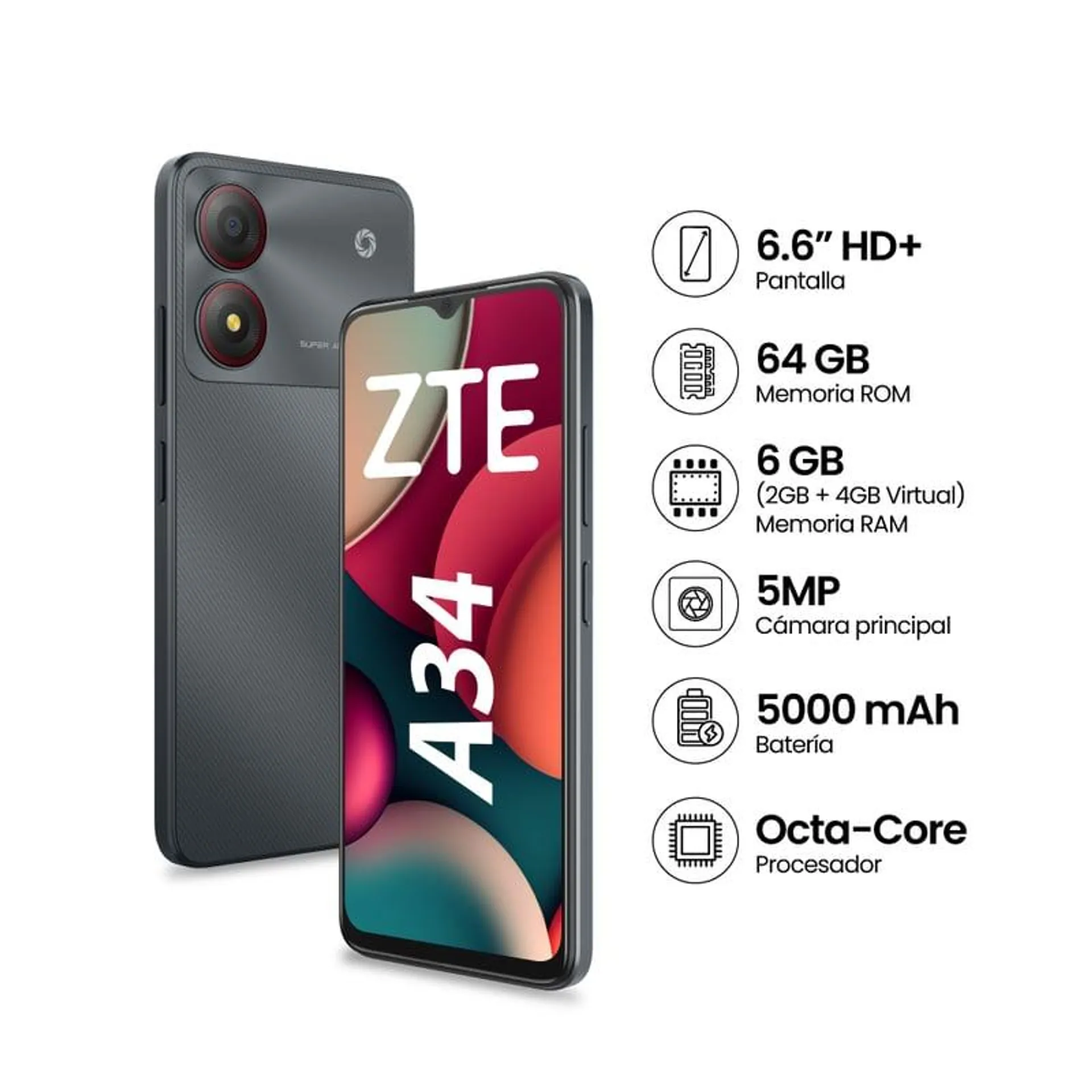 ZTE BLADE A34 2+64GB - GRIS