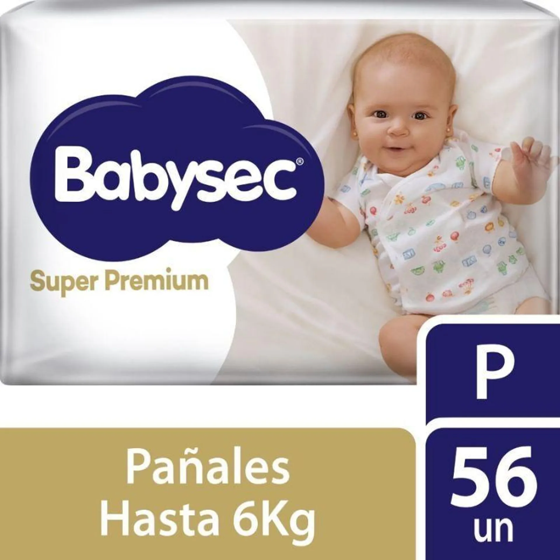 Pañal Babysec Super Premium Talla P - Bolsa 56 UN