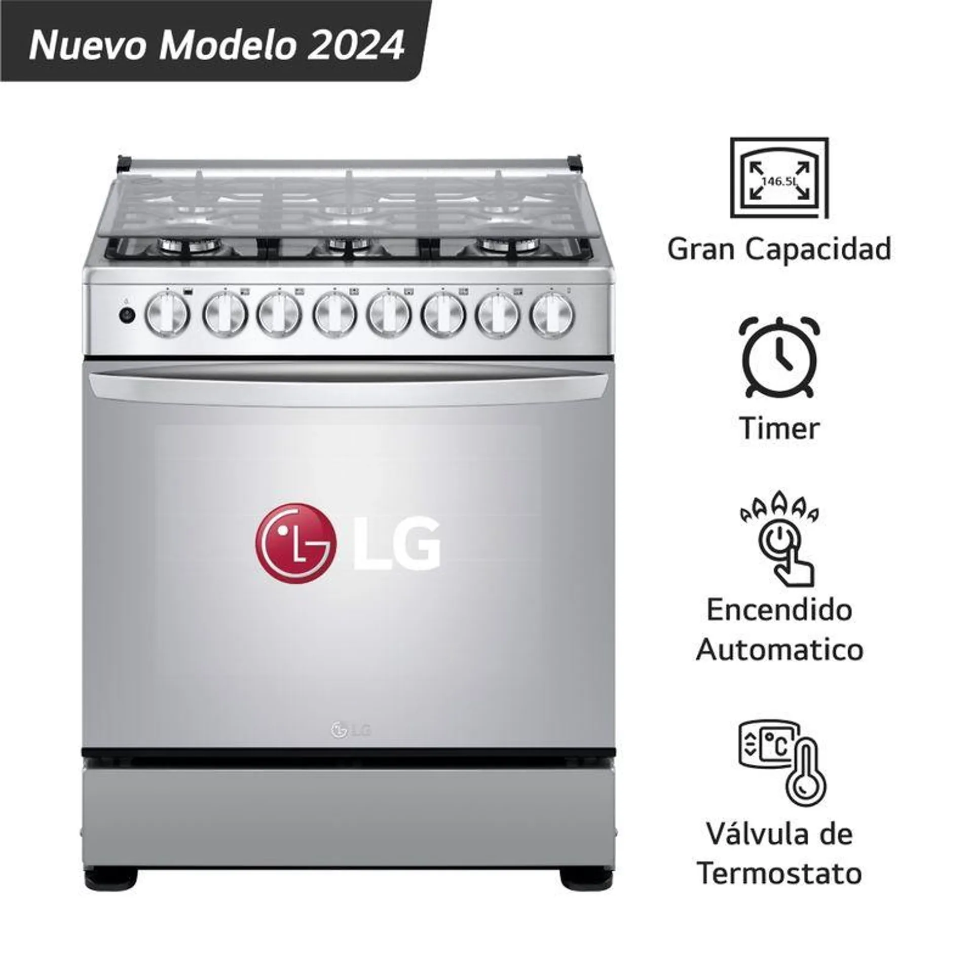 Cocina a Gas LG LRGZ5255S 6 quemadores