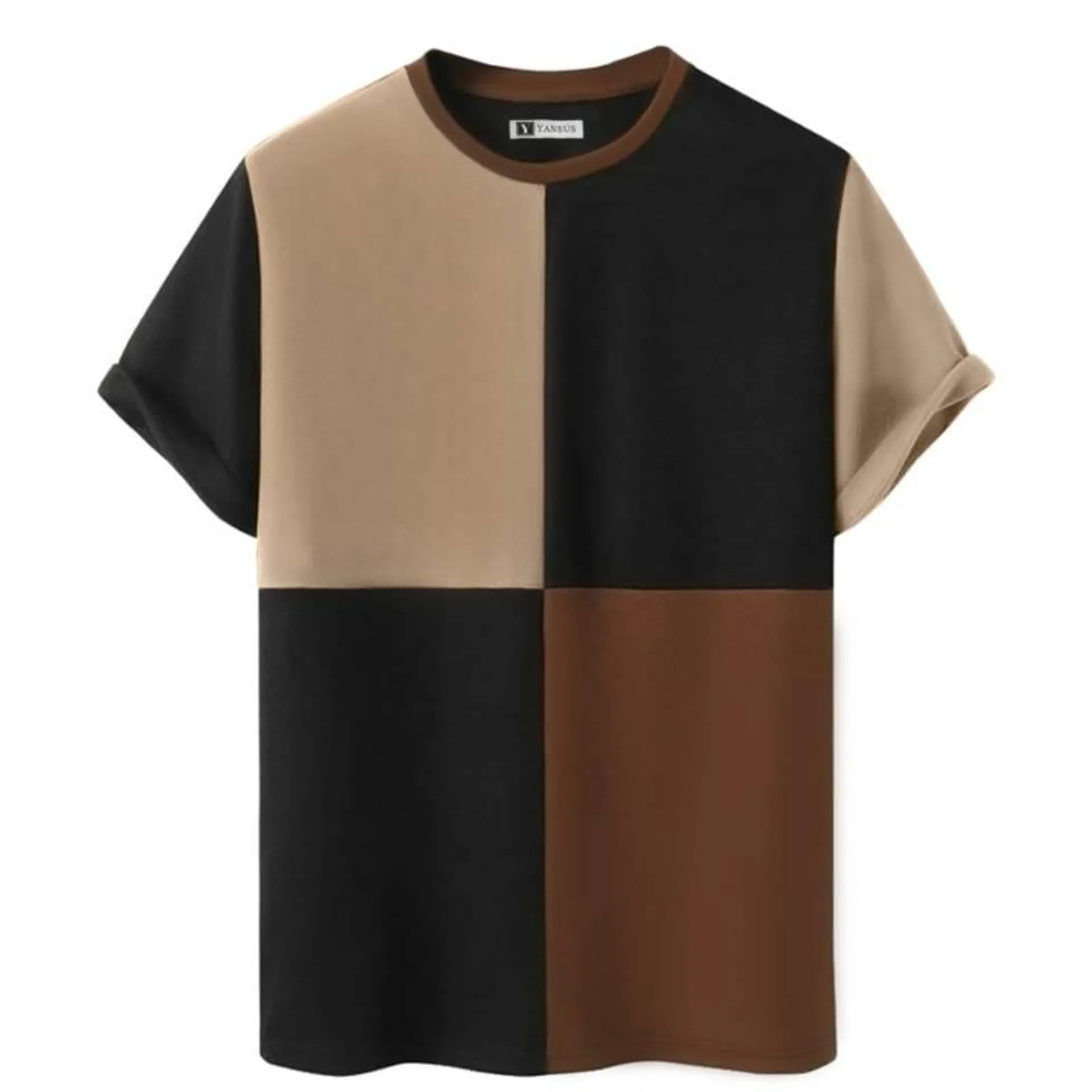 Polo Hombre Yansus Tricolor Beige Camello Negro