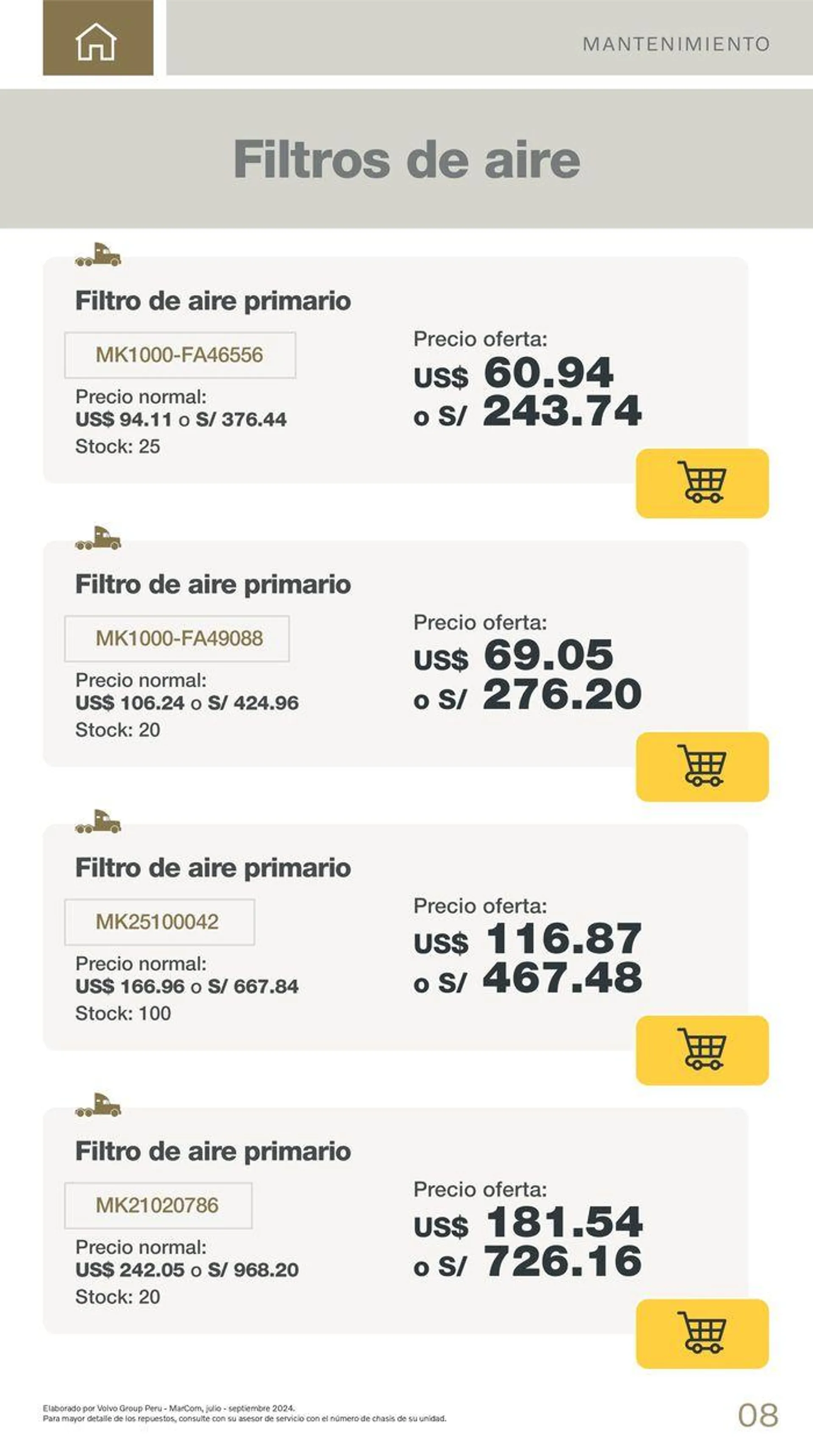 Catalogo de Promociones de repuestos, filtros y lubricantes  10 de julio al 30 de setiembre 2024 - Pag 11