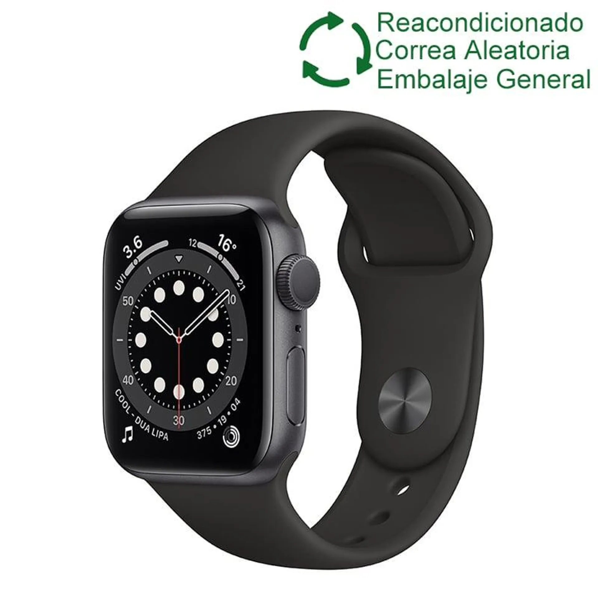 Apple watch series 6 A2294(44mm,GPS)-Negro reacondicionado(NO NUEVO)