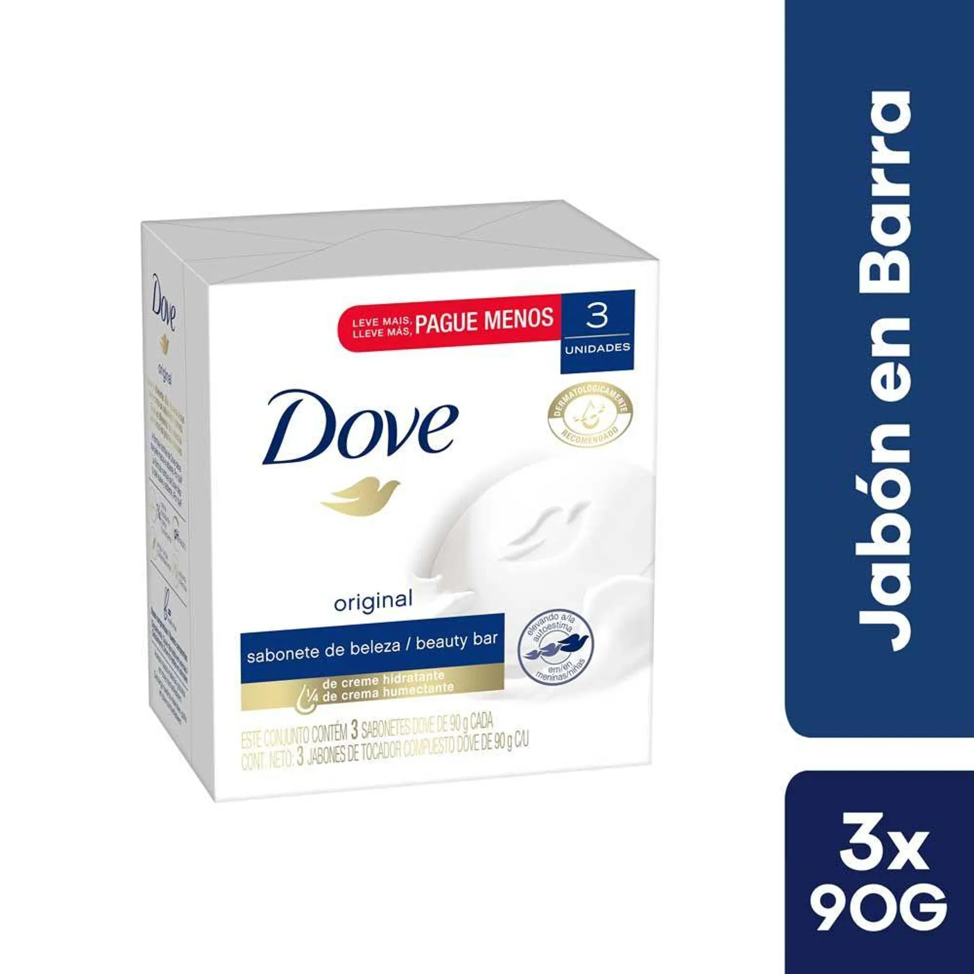 Dove Original Jabón en Barra Pack Pack 3 und (90 g c/u)