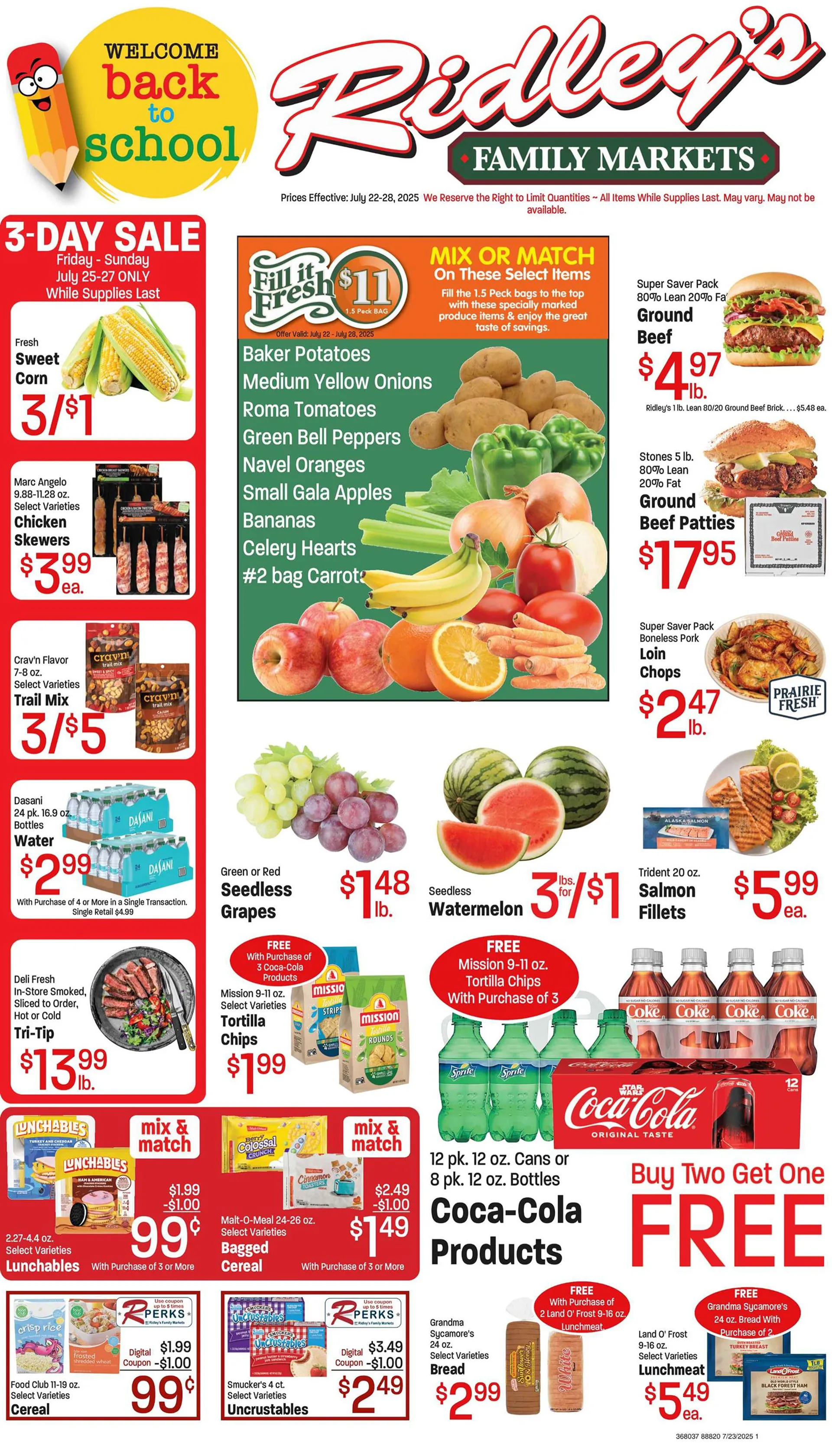 Weekly ad Ridley's Family Markets Sales from July 22 to July 28 2025 - Page 1
