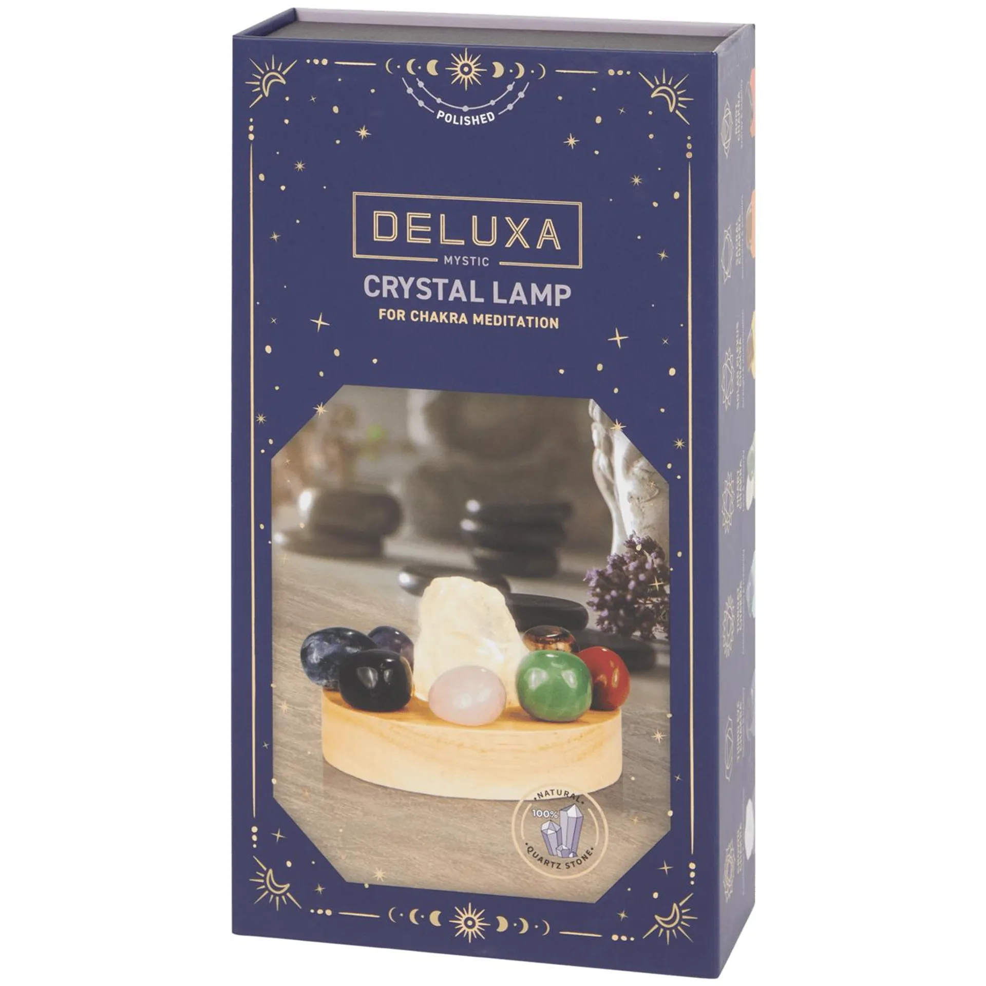 Lampada chakra con 8 cristalli Deluxa