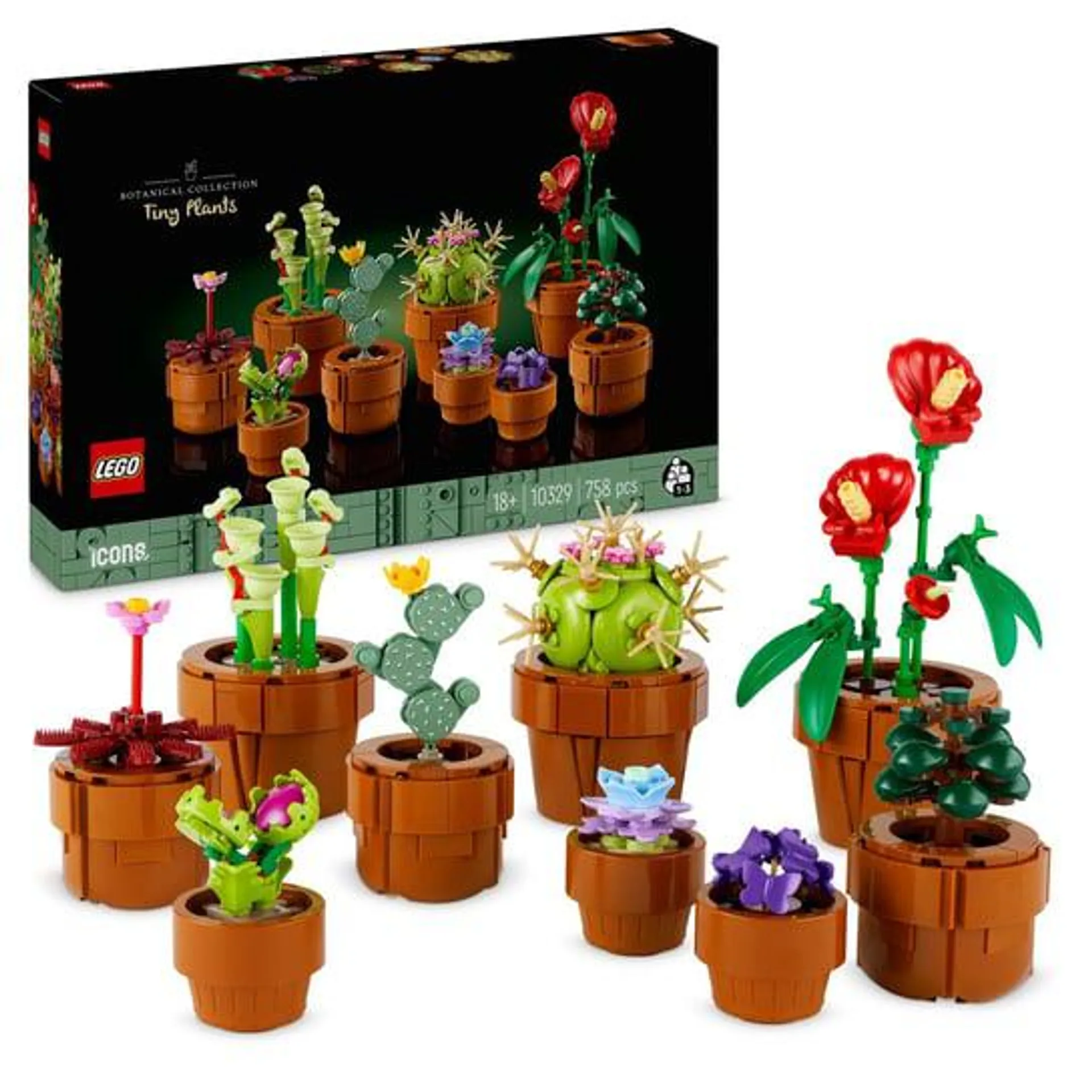 LEGO Icons, Botanical, klocki Małe Roślinki w Doniczkach, Botanicals Collections, 10329