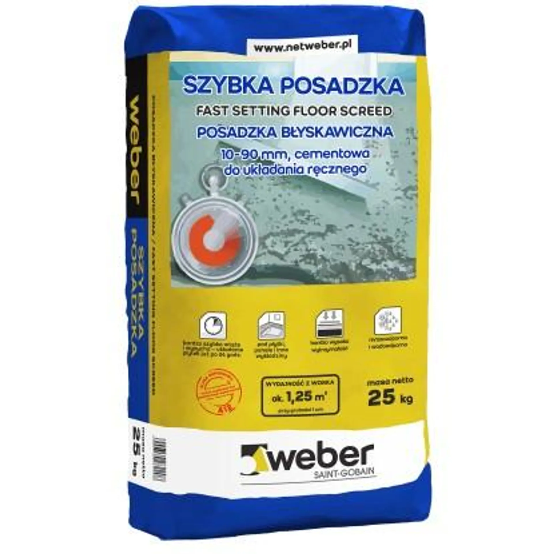 Weber Cementowa szybka posadzka 25 kg