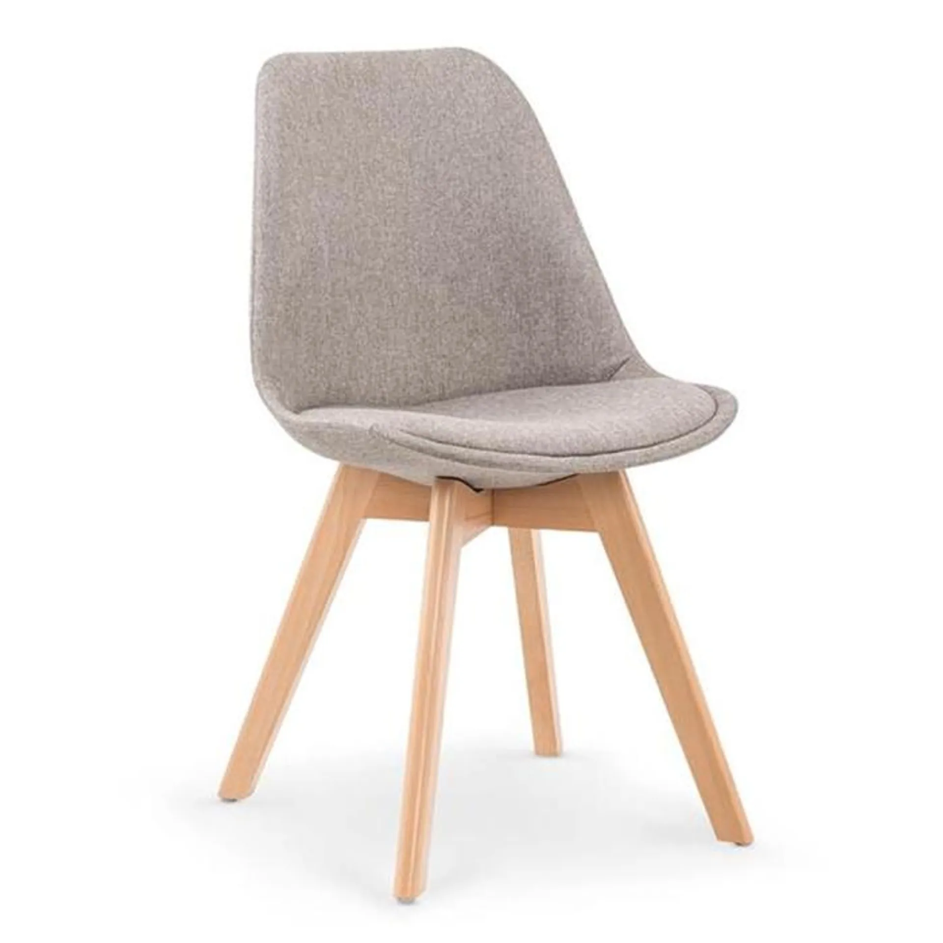 Krzesło tapicerowane jasny popiel noga drewniana K303