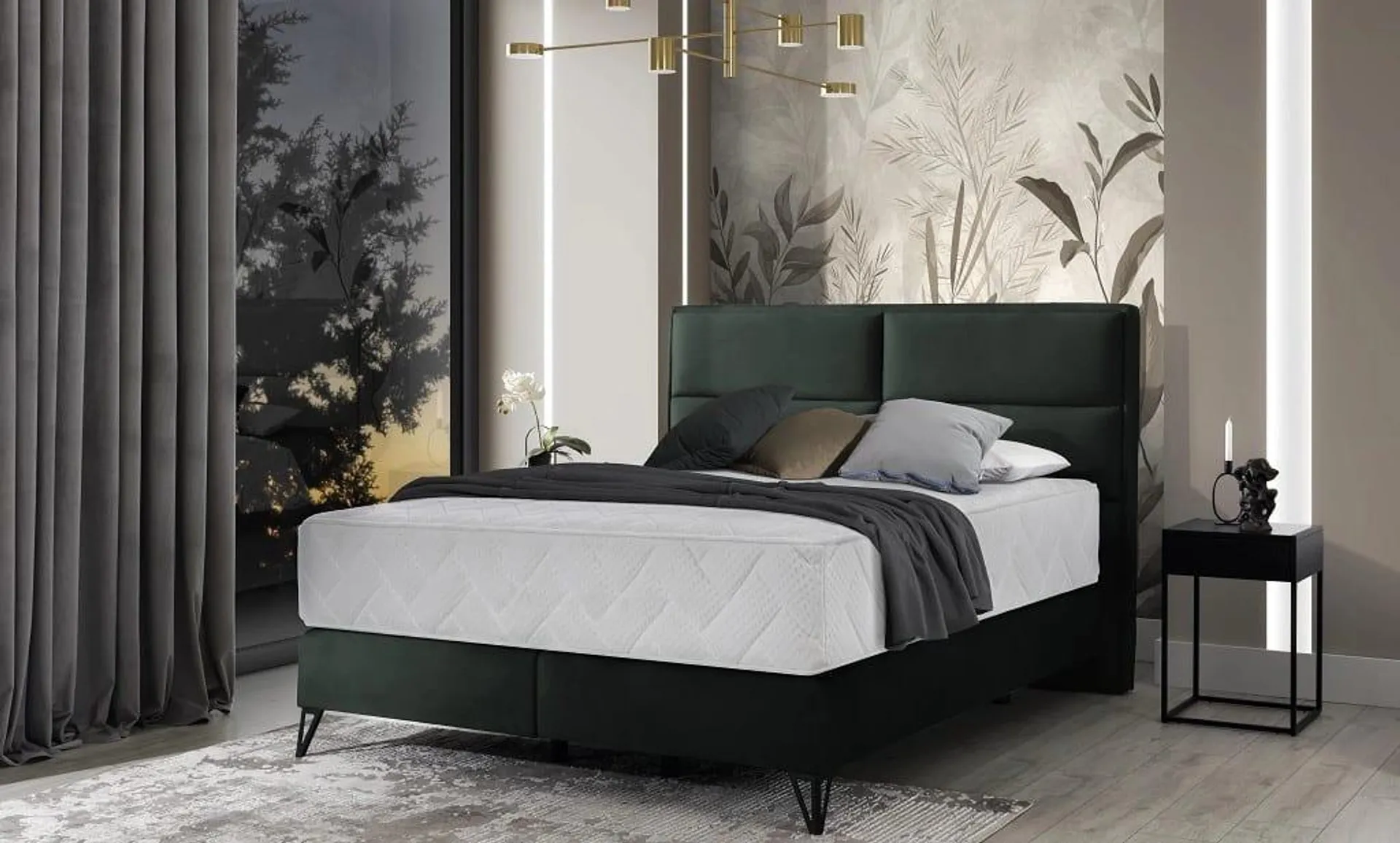 Łóżko kontynentalne o podwyższonym standardzie Safiro 160x200cm