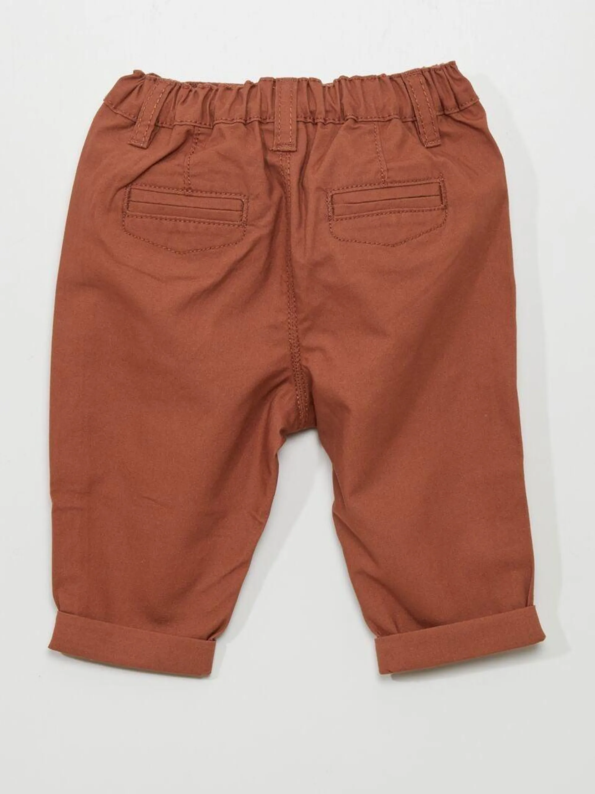 Pantalon en coton - Marron orangé