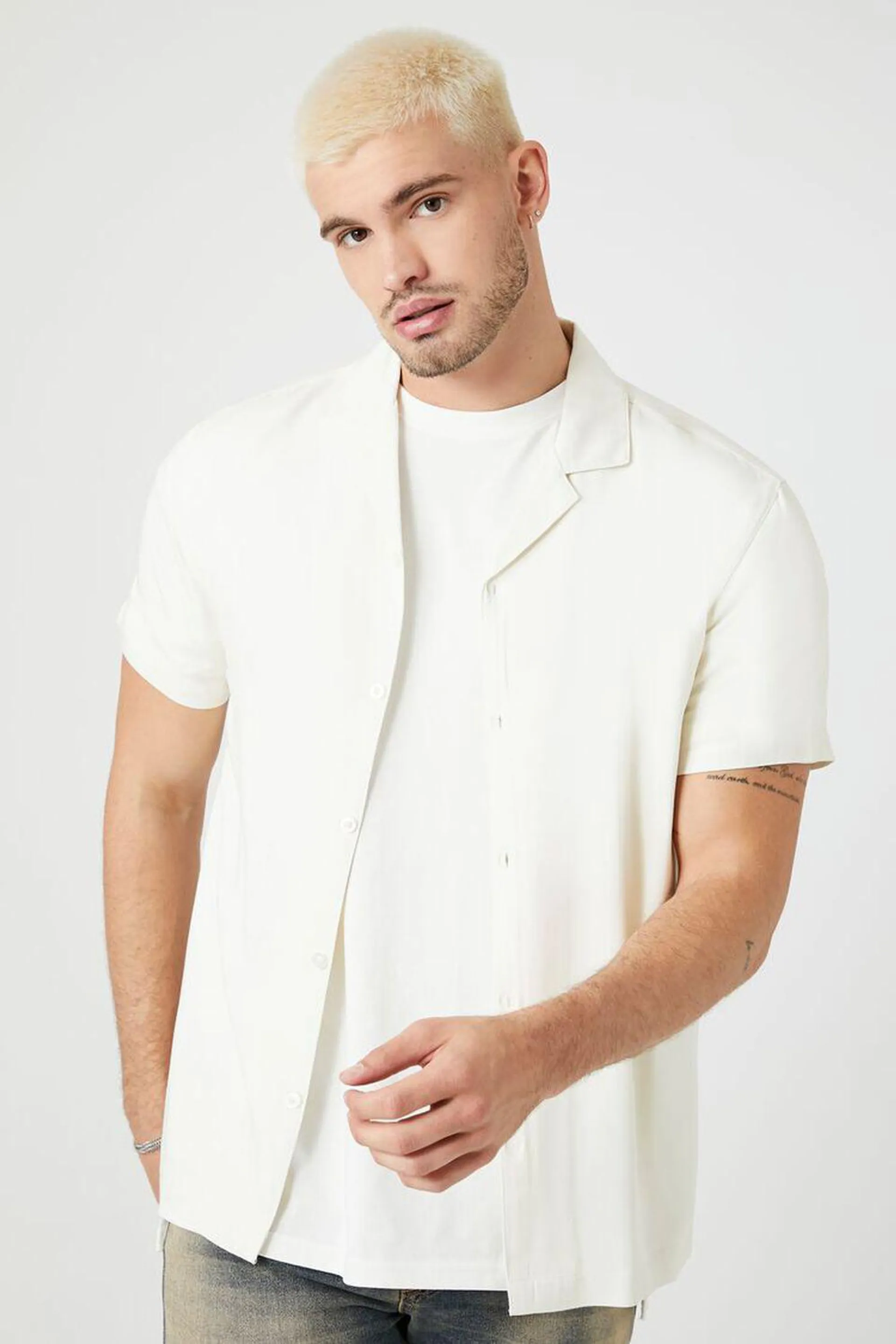 Cuban Collar Short-Sleeve Shirt