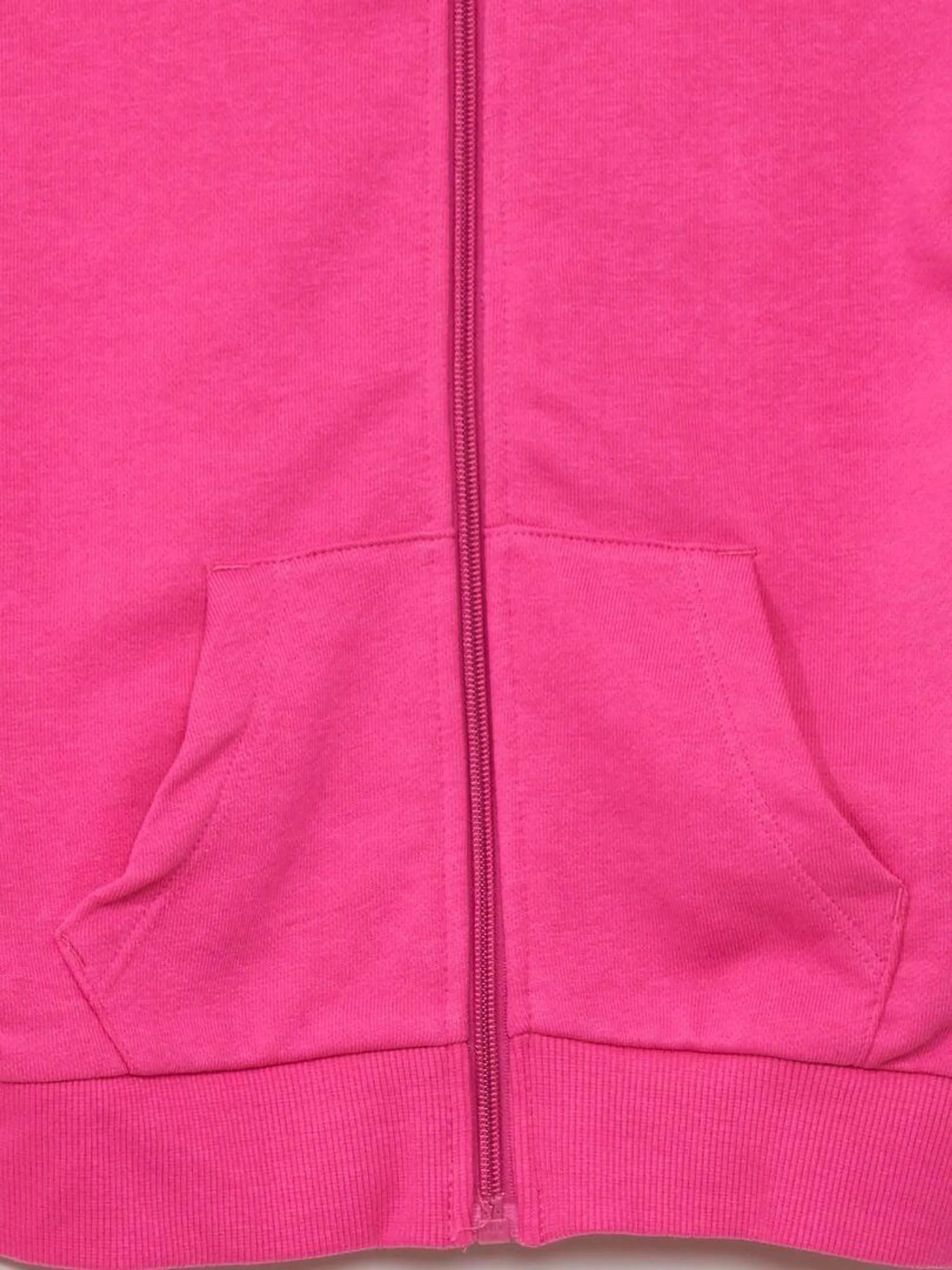 Sweat zippé en french terry - Rose fuchsia