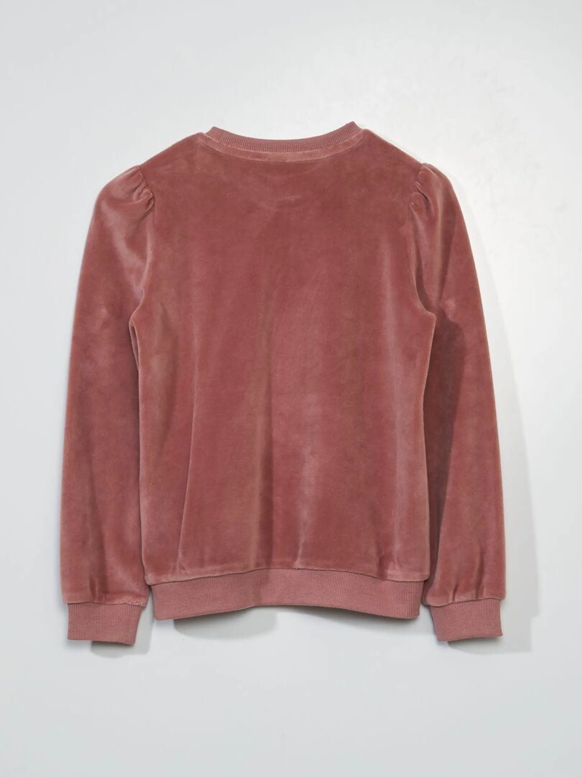 Sweat en velours - Rose