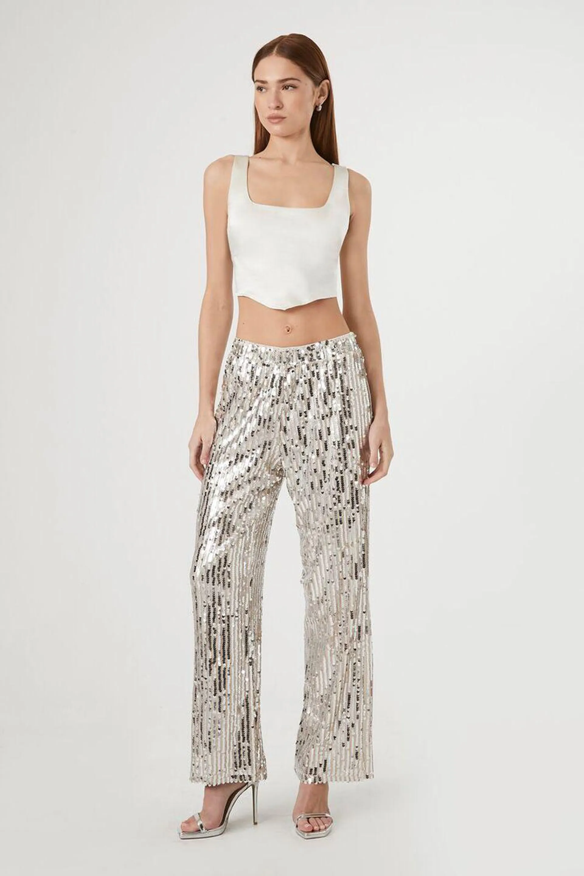 Sequin Wide-Leg Pants