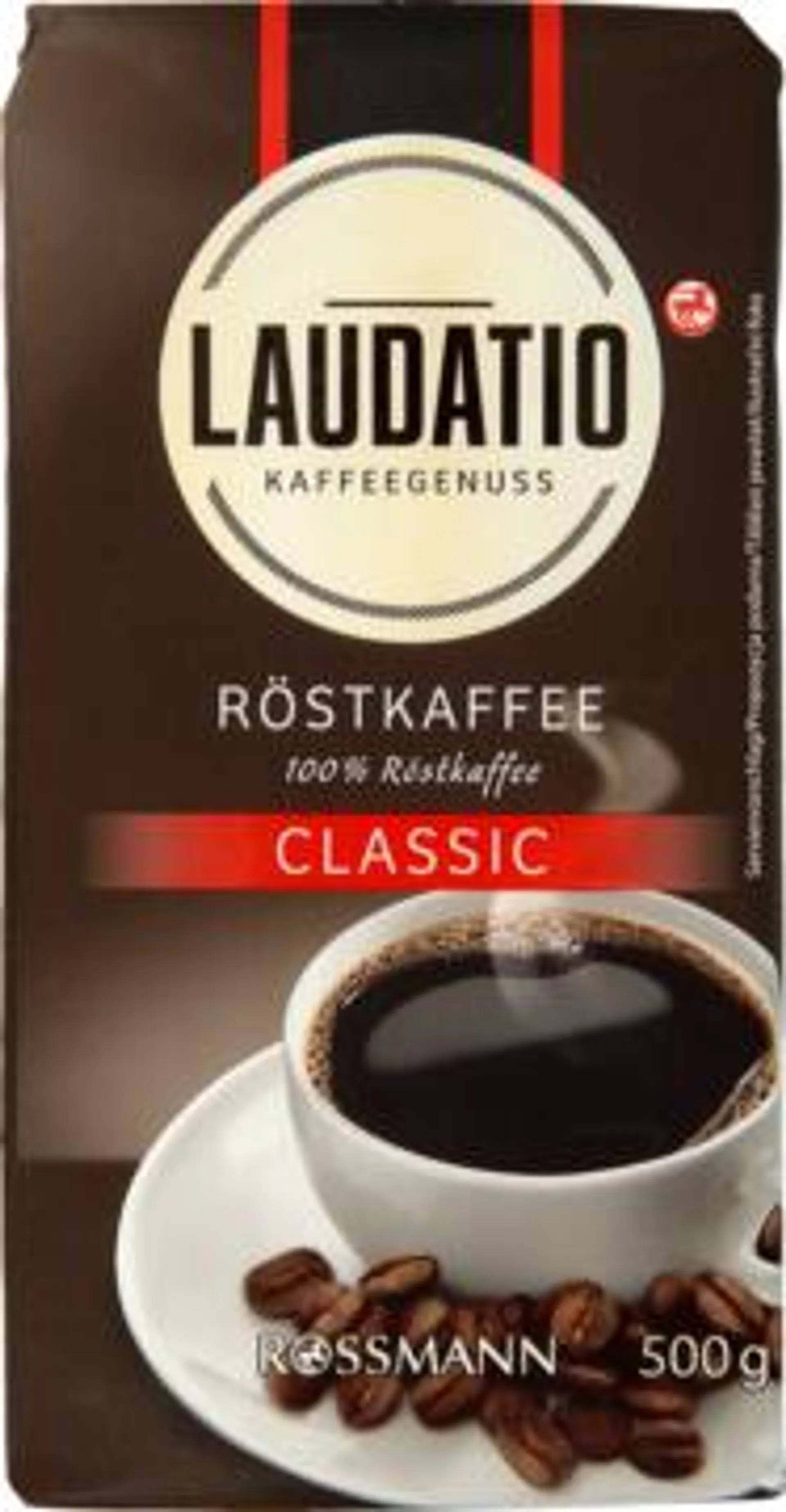 LAUDATIO Classic kawa mielona, palona, mieszanka Arabica i Robusta 500 g, nr kat. 179630