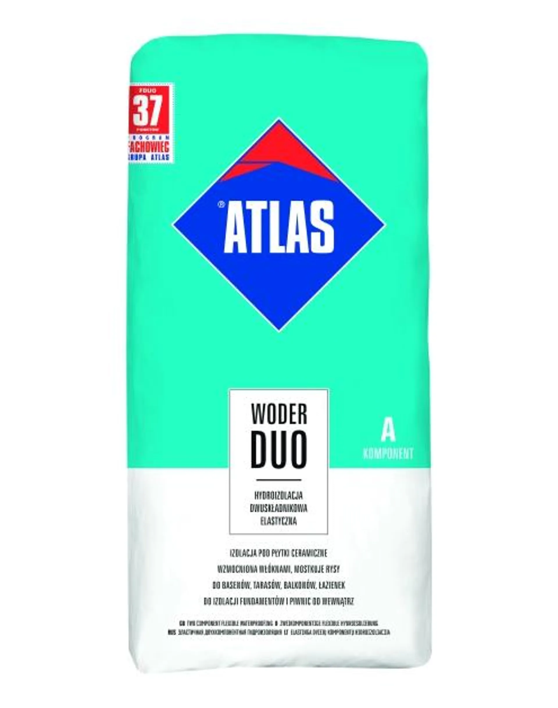 Hydroizolacja dwuskładnikowa błyskawiczna Woder Duo 24 kg sucha ATLAS