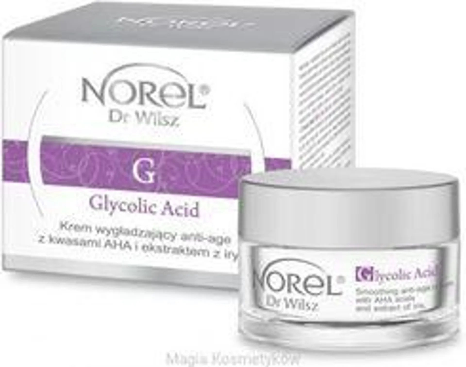 Krem NOREL Dr Wilsz - Glycolic Acid - wygładzający anti-age z kwasami AHA i ekstraktem z irysa 35+ () na noc 50ml