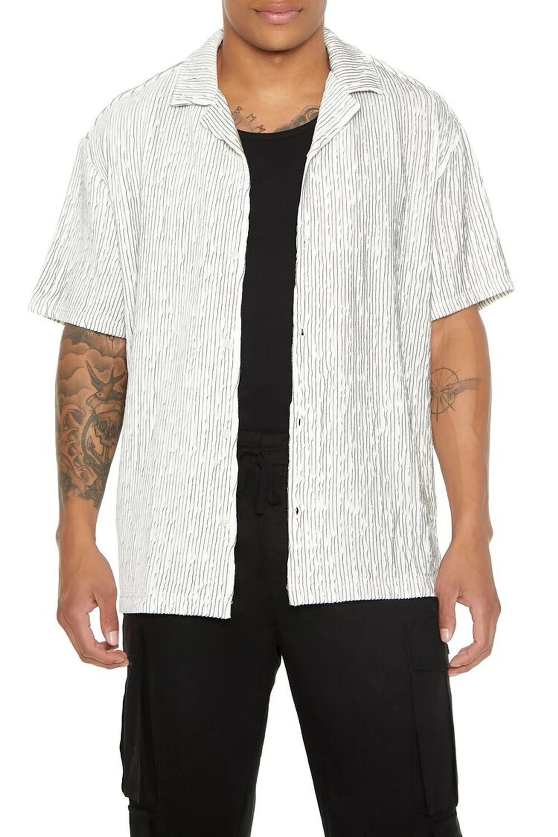 Textured Cuban-Collar Shirt