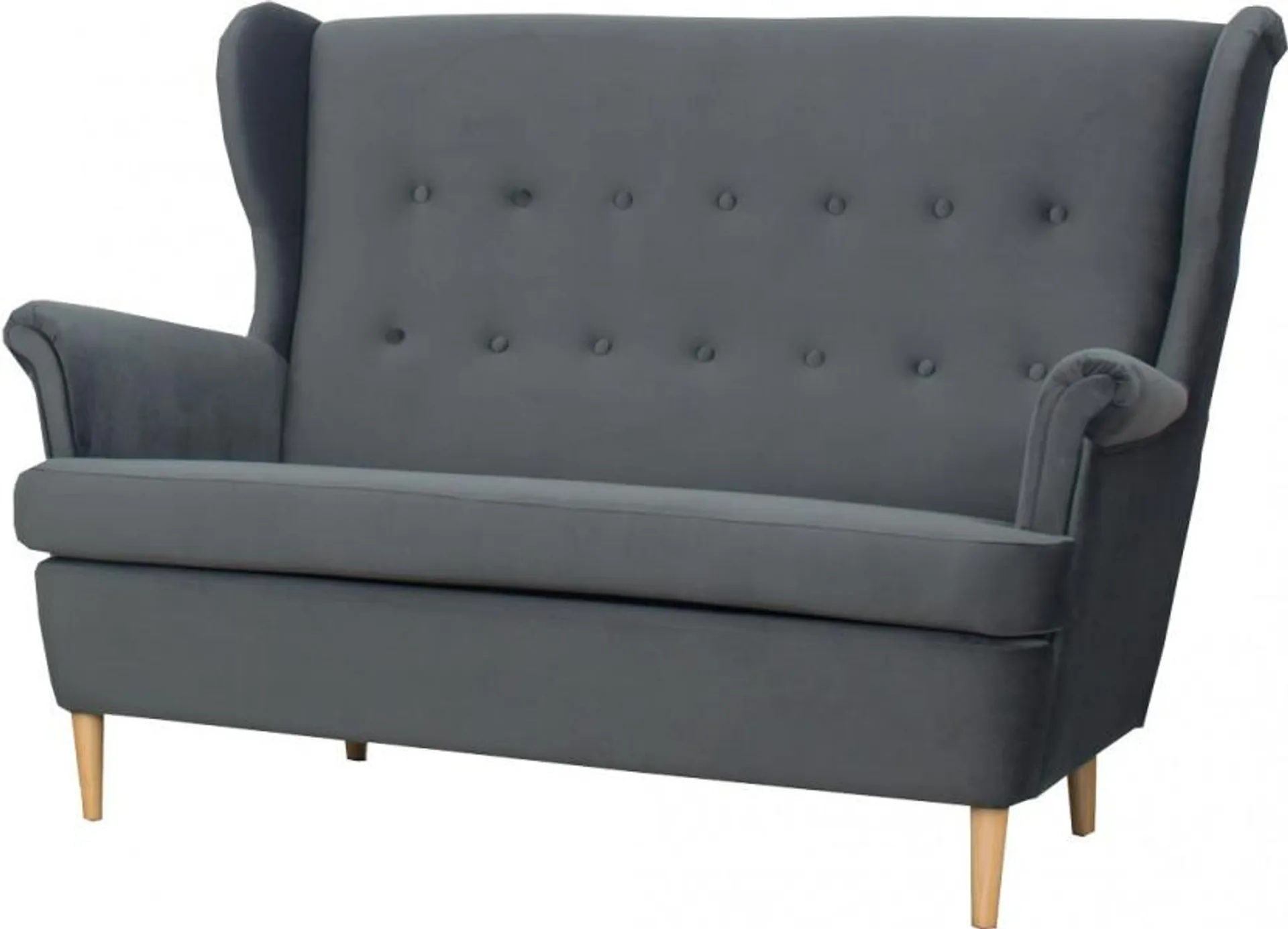 Sofa 2-osobowa Werina (Plusz grafit)