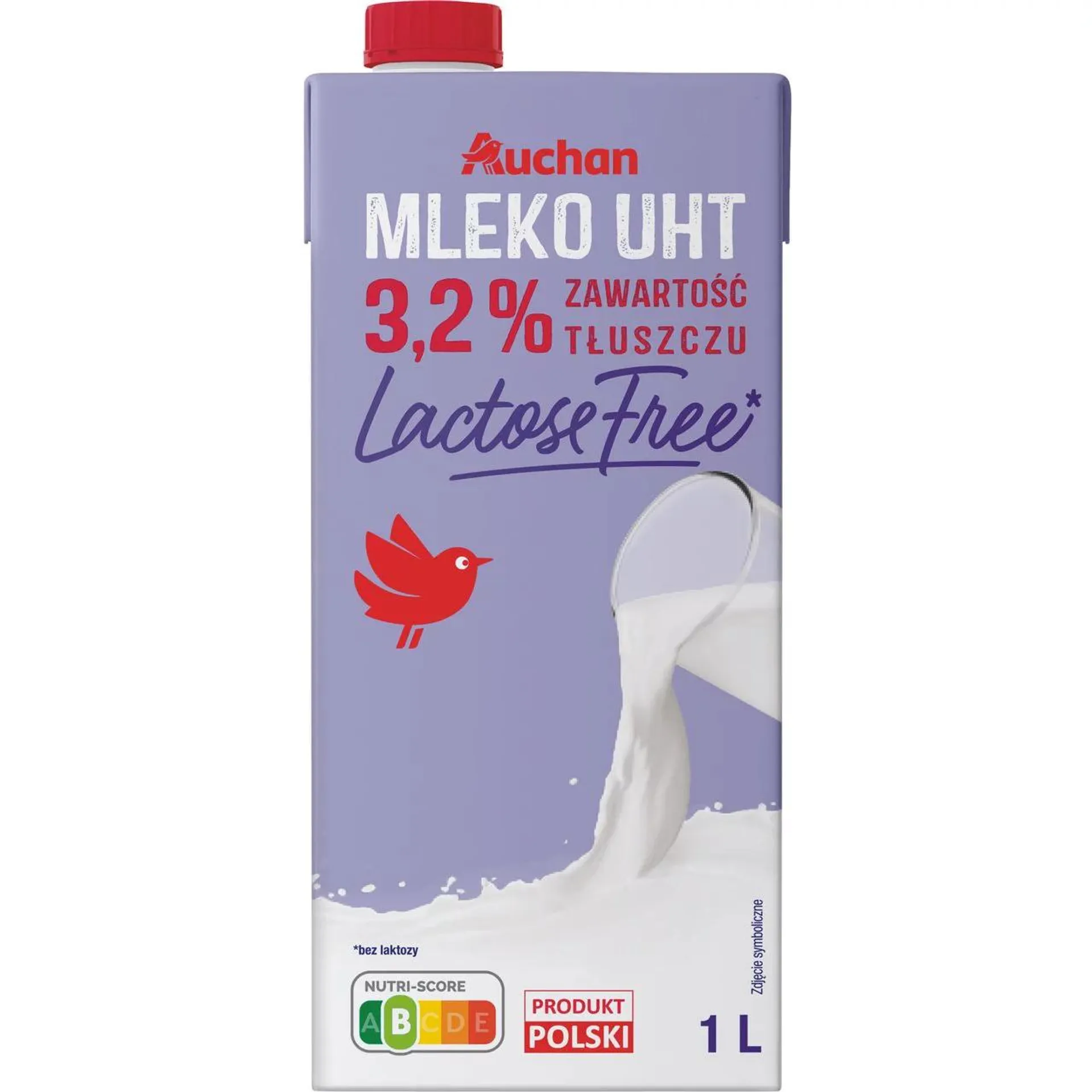 Mleko UHT 3.2% bez laktozy 1l Auchan 1 l