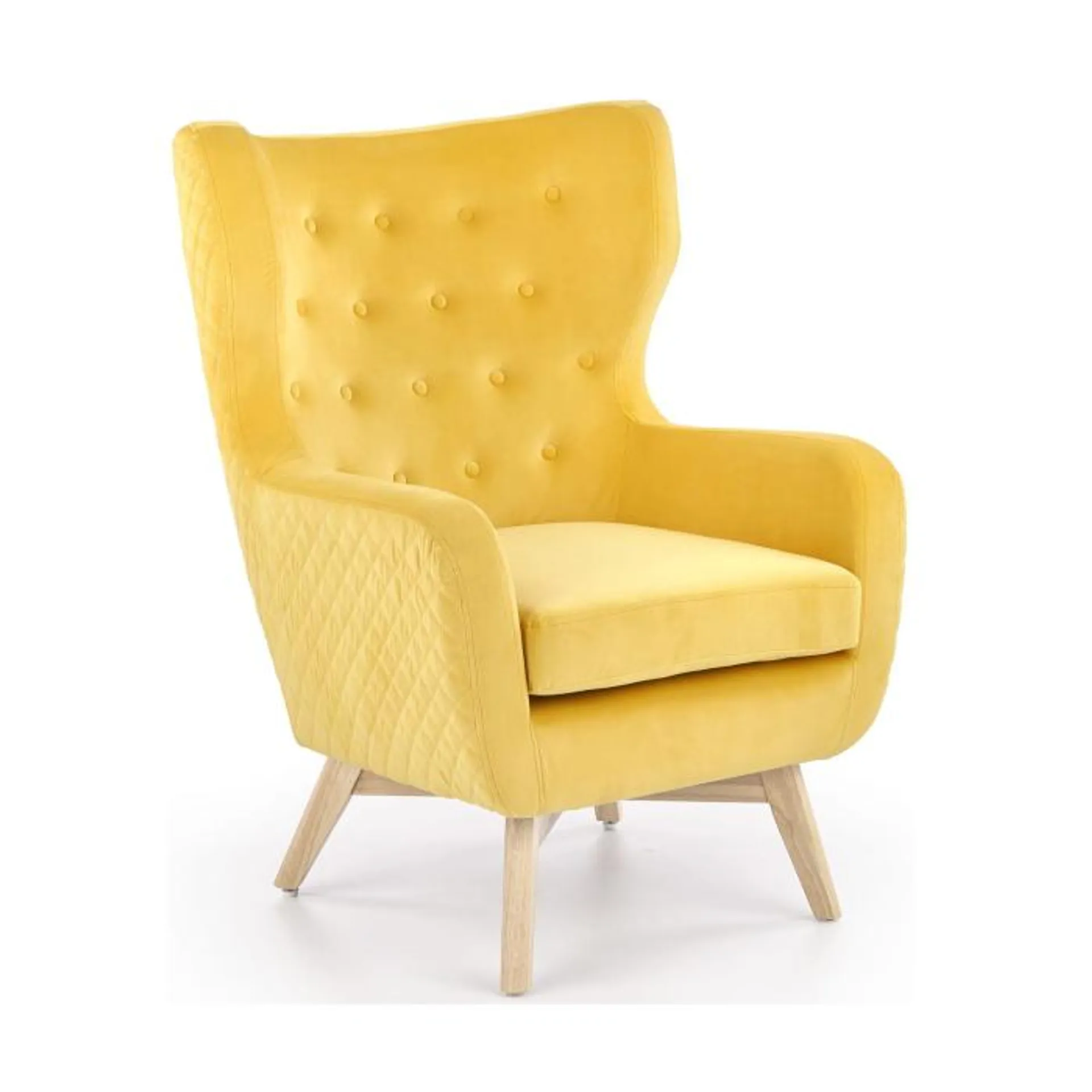 Fotel wypoczynkowy pikowany żółty HLMR