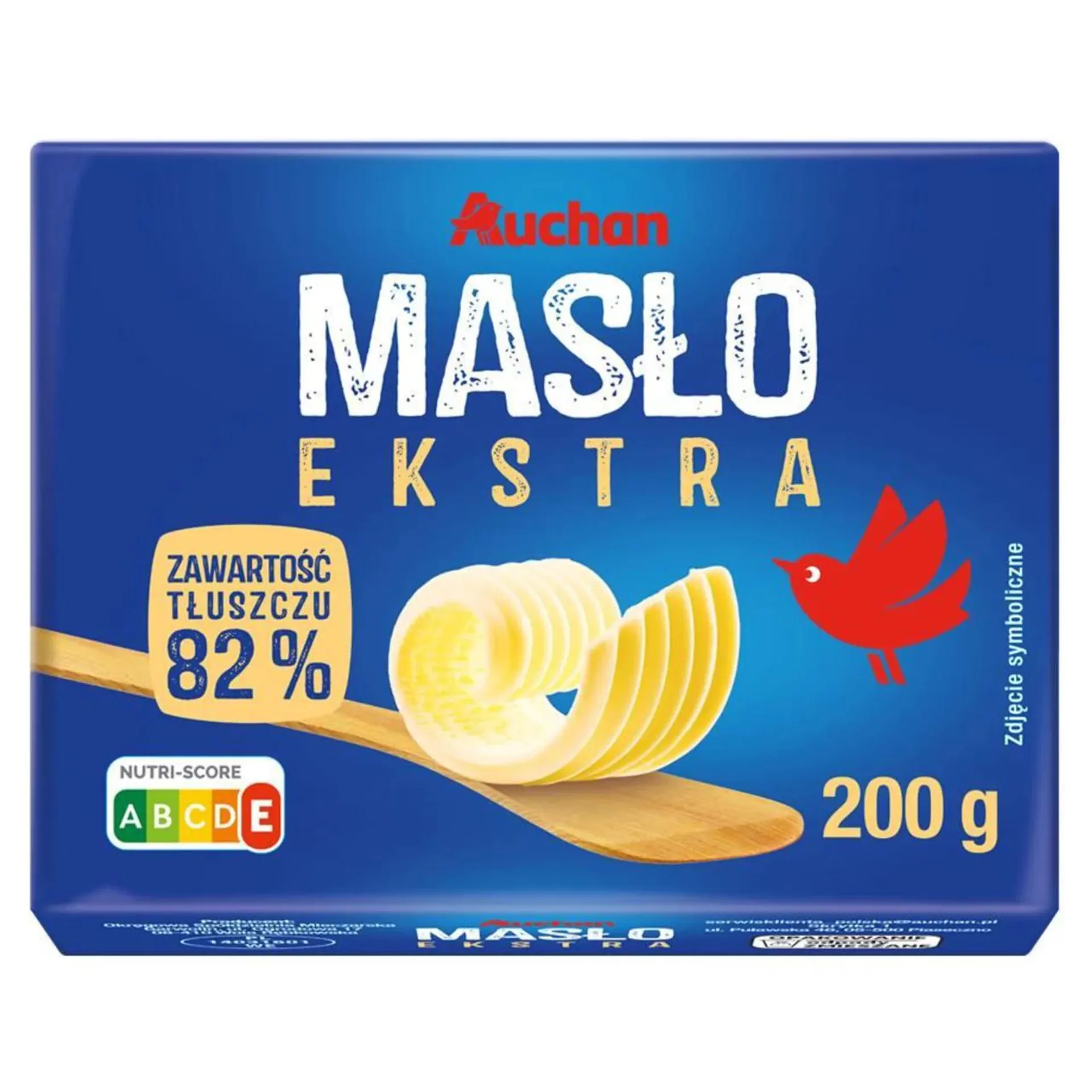 Masło ekstra 82% tłuszczu Auchan 200 g