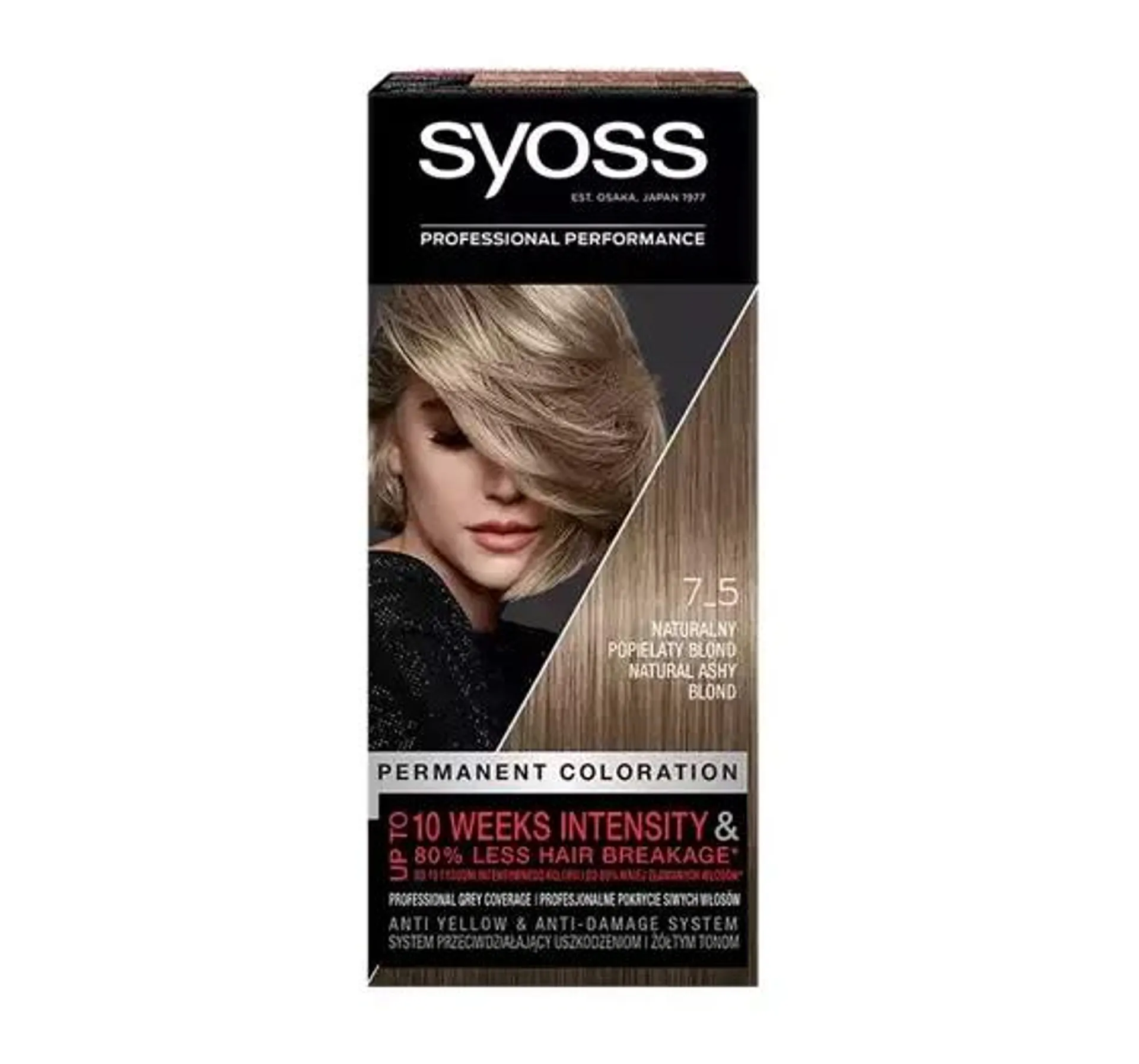 SYOSS TRWAŁA KOLORYZACJA PERMANENT FARBA 7_5 NATURALNY POPIELATY BLOND