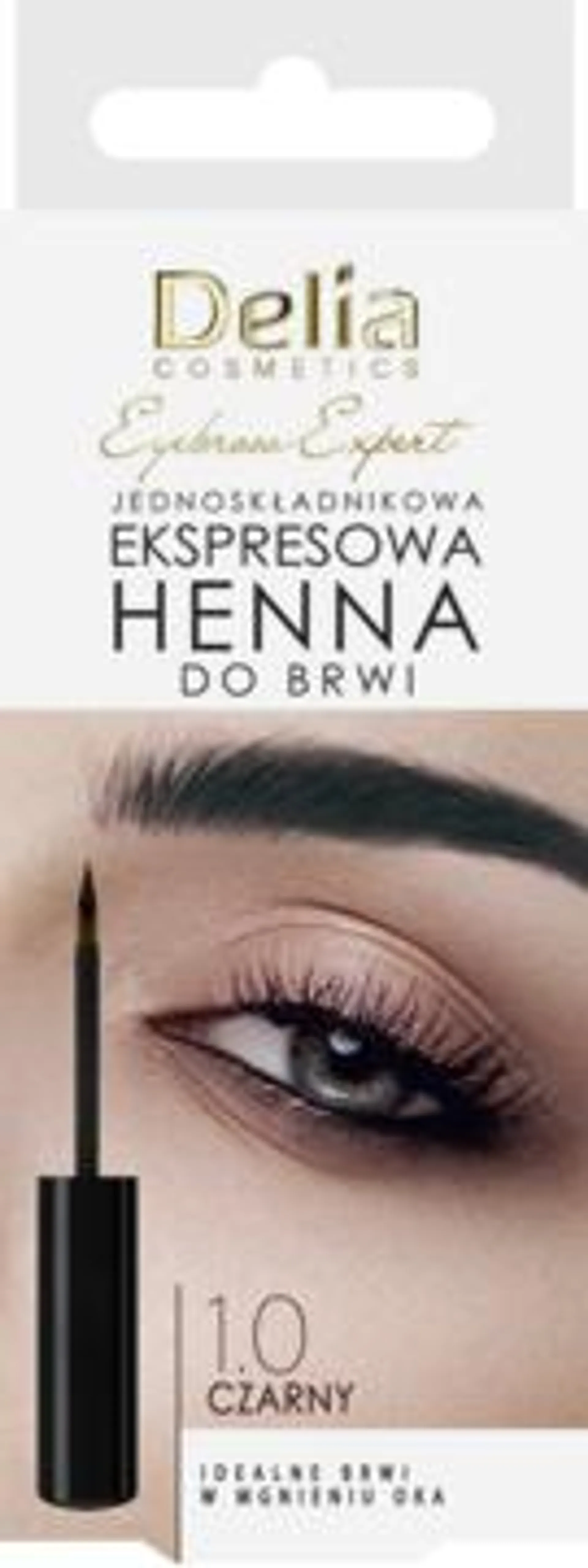 DELIA COSMETICS Eyebrow Expert henna do brwi, jednoskładnikowa, ekspresowa, nr 1.0 Czarny 6 ml, nr kat. 279994