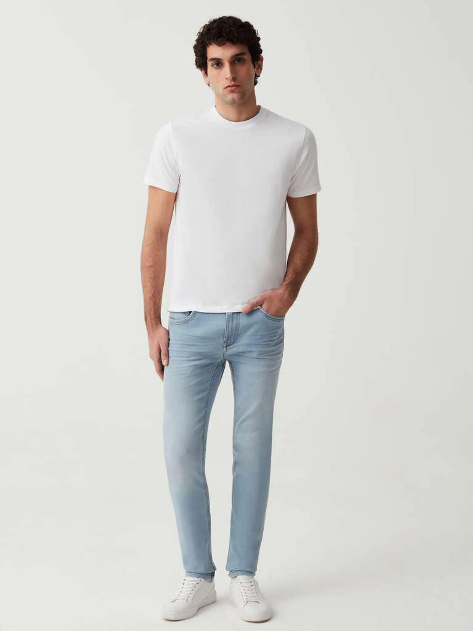 Light Wash Super-skinny-fit jeans with five pockets