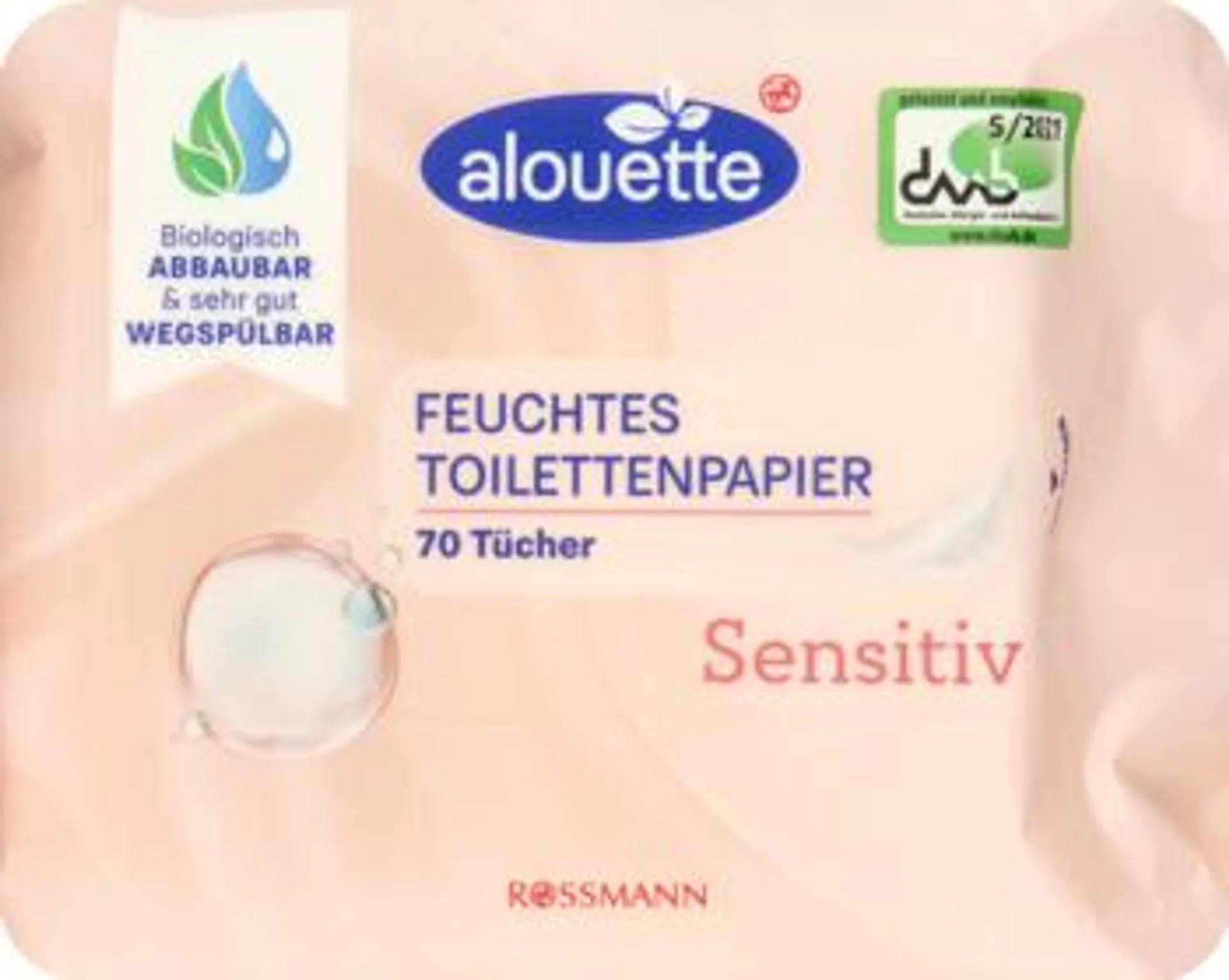 ALOUETTE Sensitiv nawilżany papier toaletowy, bezzapachowy 70 szt., nr kat. 279643